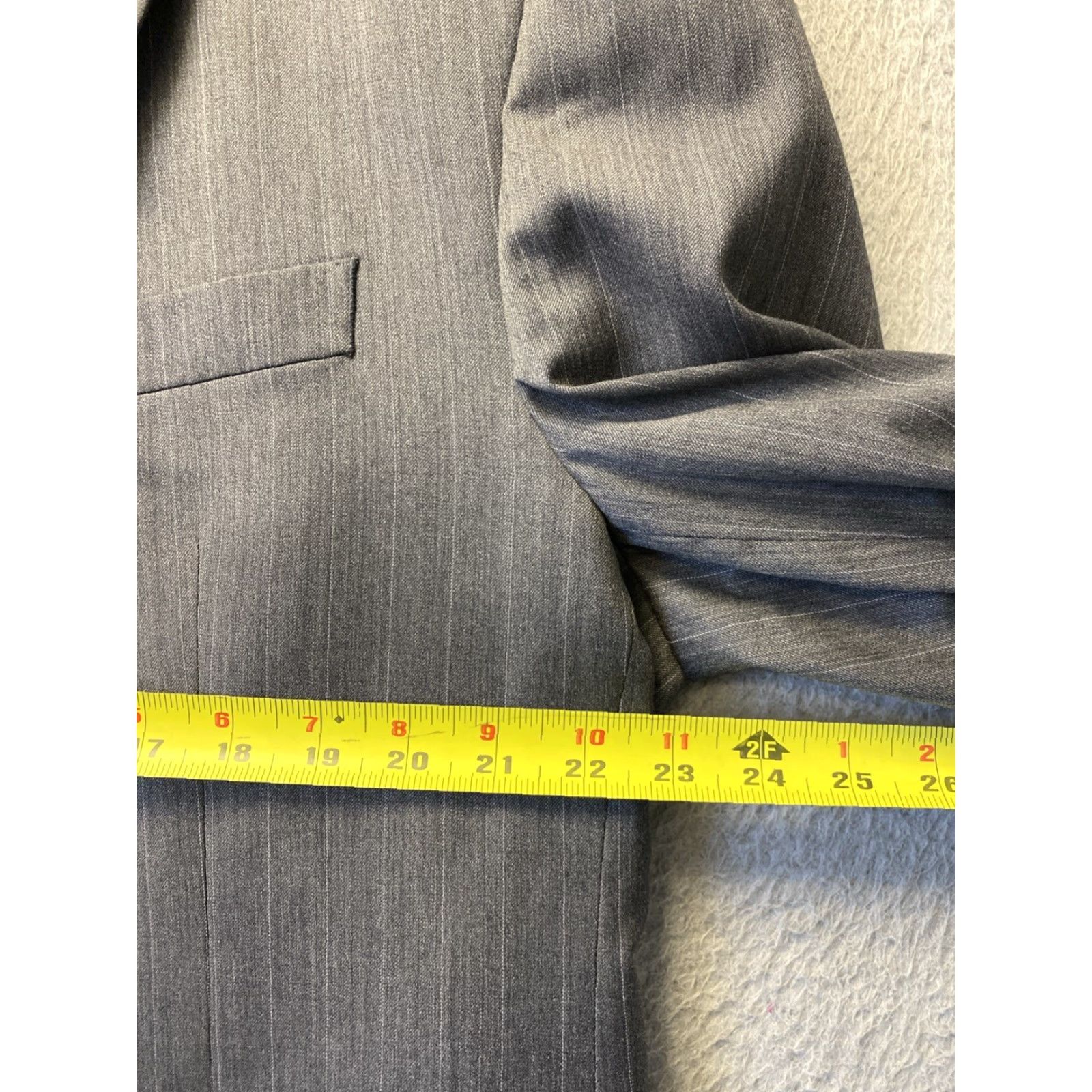 Ralph Lauren VINTAGE Ralph Lauren RLR Suit 2-piece Men Gray Wool Striped 46L Formal Classics Size 46L - 3 Thumbnail