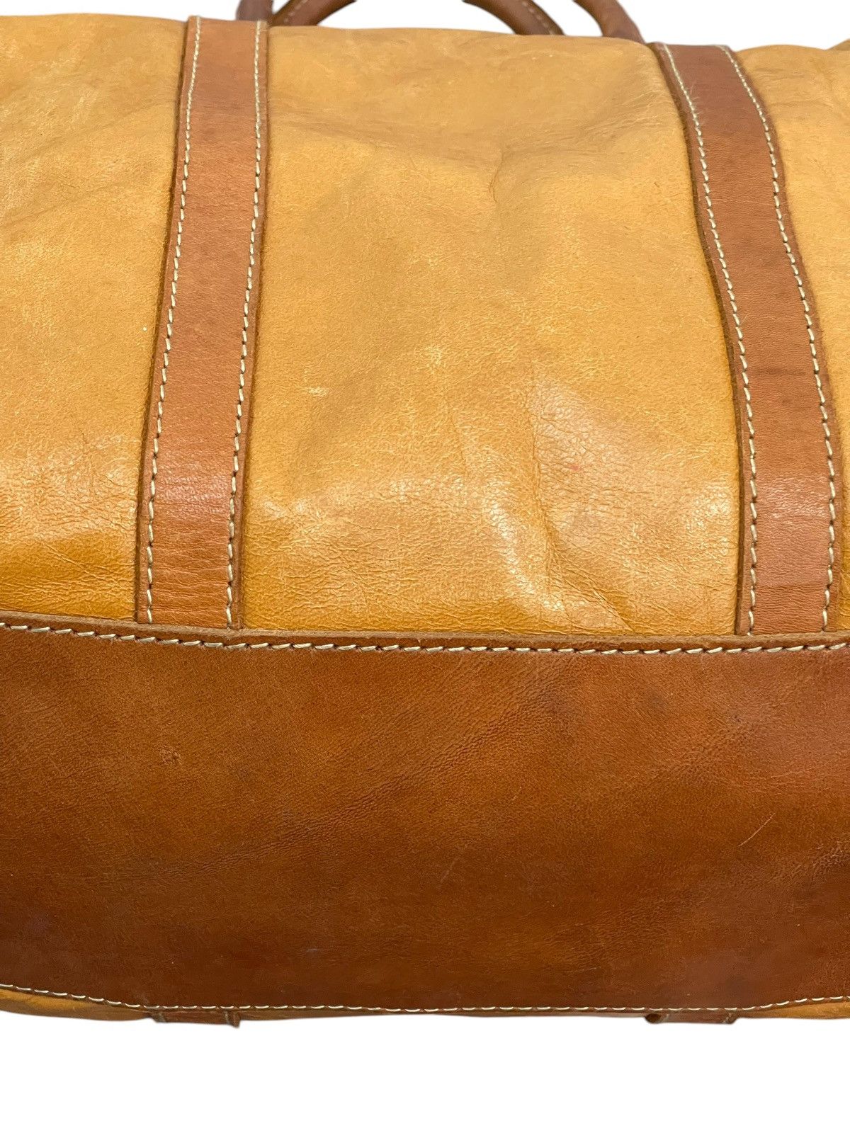 Genuine Leather Full Leather Patina Vtg Cream Kyoto Mini Boston Bag 1🟩9 Size ONE SIZE - 14 Thumbnail