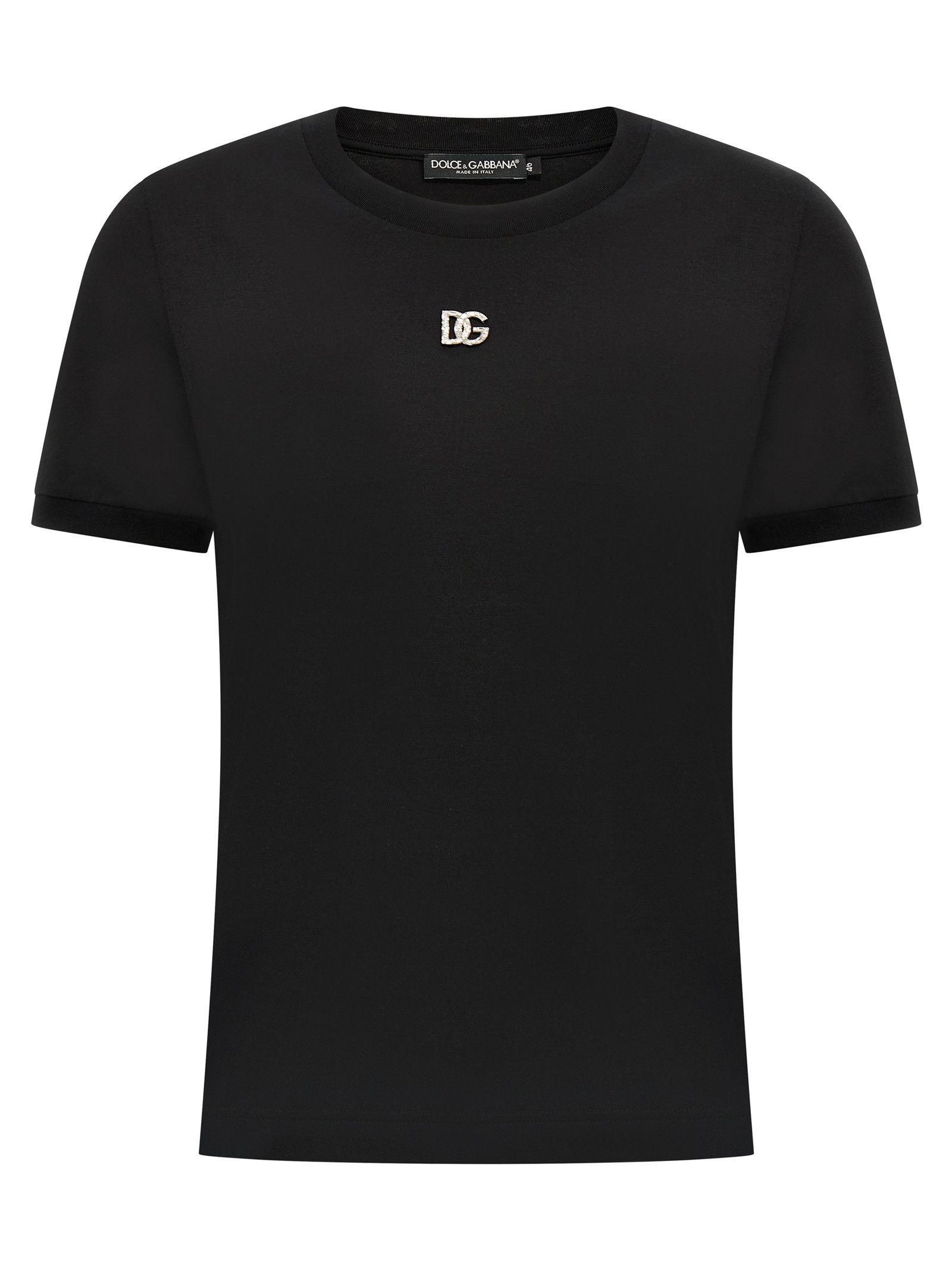 Dolce & Gabbana Rhinestone logo T-shirt Size XS / US 0-2 / IT 36-38 - 1 Thumbnail