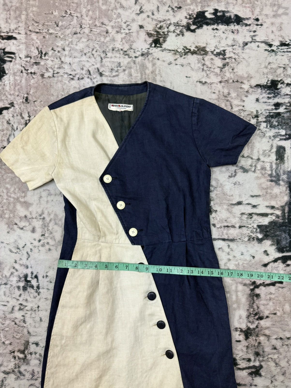 Saint Laurent Paris YVES SAINT LAURENT PARIS RIVE GAUCHE 1970’s LINEN DAY DRESS Size XS / US 0-2 / IT 36-38 - 15 Thumbnail