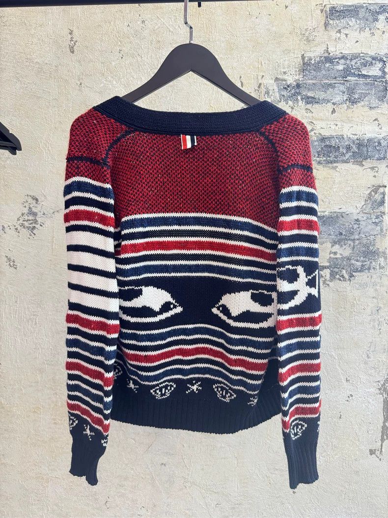 Thom Browne Thom Browne Plaid striped V-neck knit cardigan Size US M / EU 48-50 / 2 - 4 Thumbnail