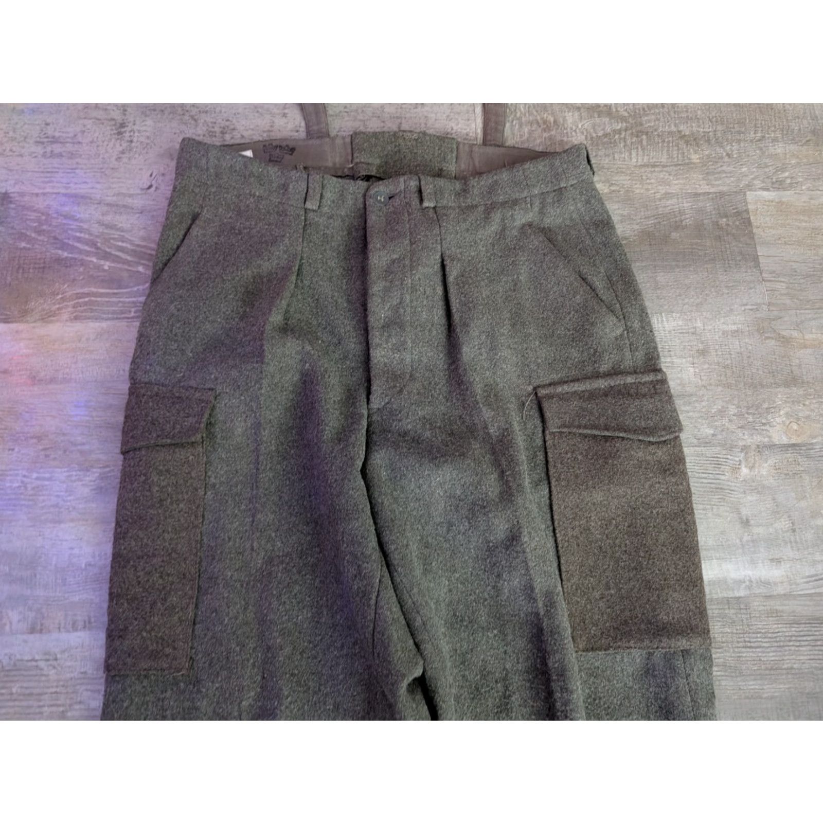 Vintage VINTAGE Swedish Crown WWII Wool Army Cargo Pants 36x28 Mens Green 1940s 40s Trousers Military Cargo Size US 36 / EU 52 - 5 Thumbnail