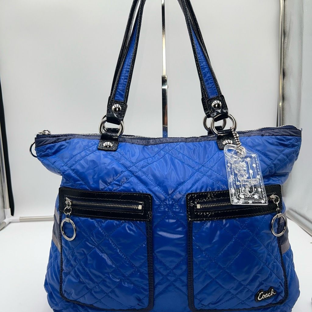 Coach Coach RARE Poppy Blue Ice Ski Bunny Glam Tote with Two Acrylic Tags Size ONE SIZE - 1 Thumbnail
