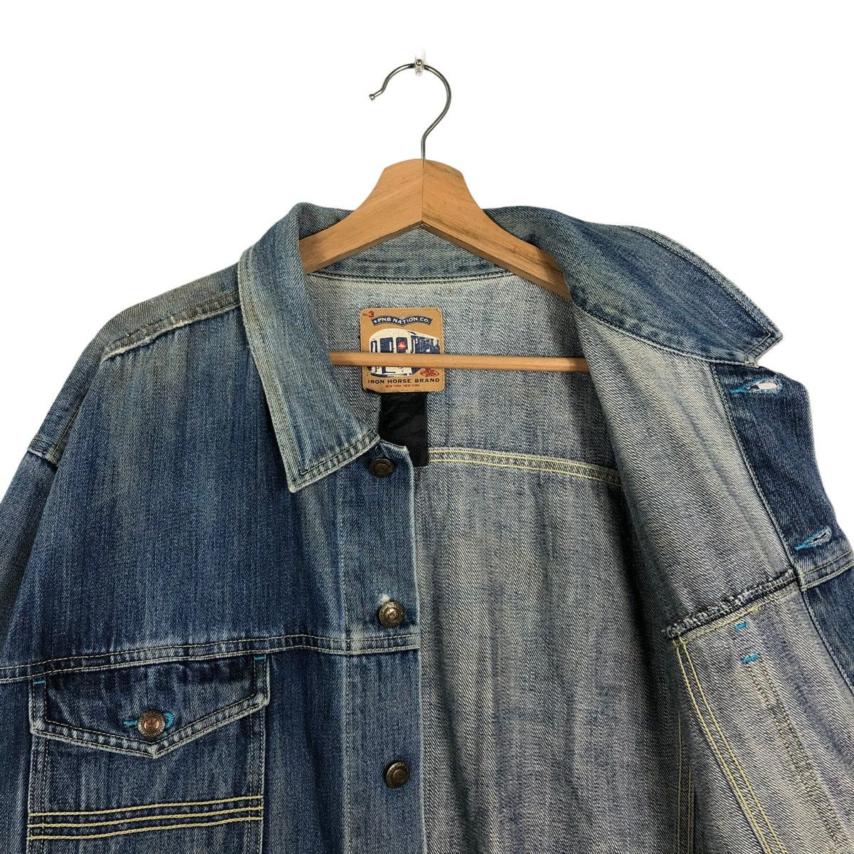 Japanese Brand 🔥90’s Vintage Denim Biker Jacket Iron Horse Big Logo Size US XL / EU 56 / 4 - 12 Thumbnail