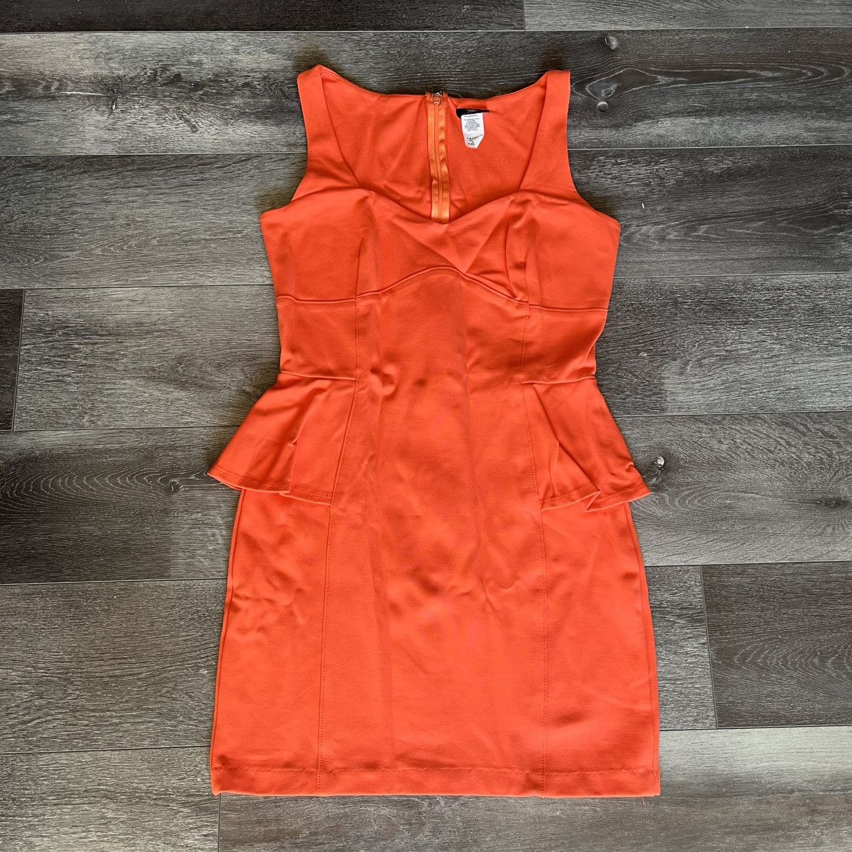 Other × Vintage Vintage 1990s Va Va Voom Orange Bell Midi Dress Going Out Size M / US 6-8 / IT 42-44 - 1 Thumbnail