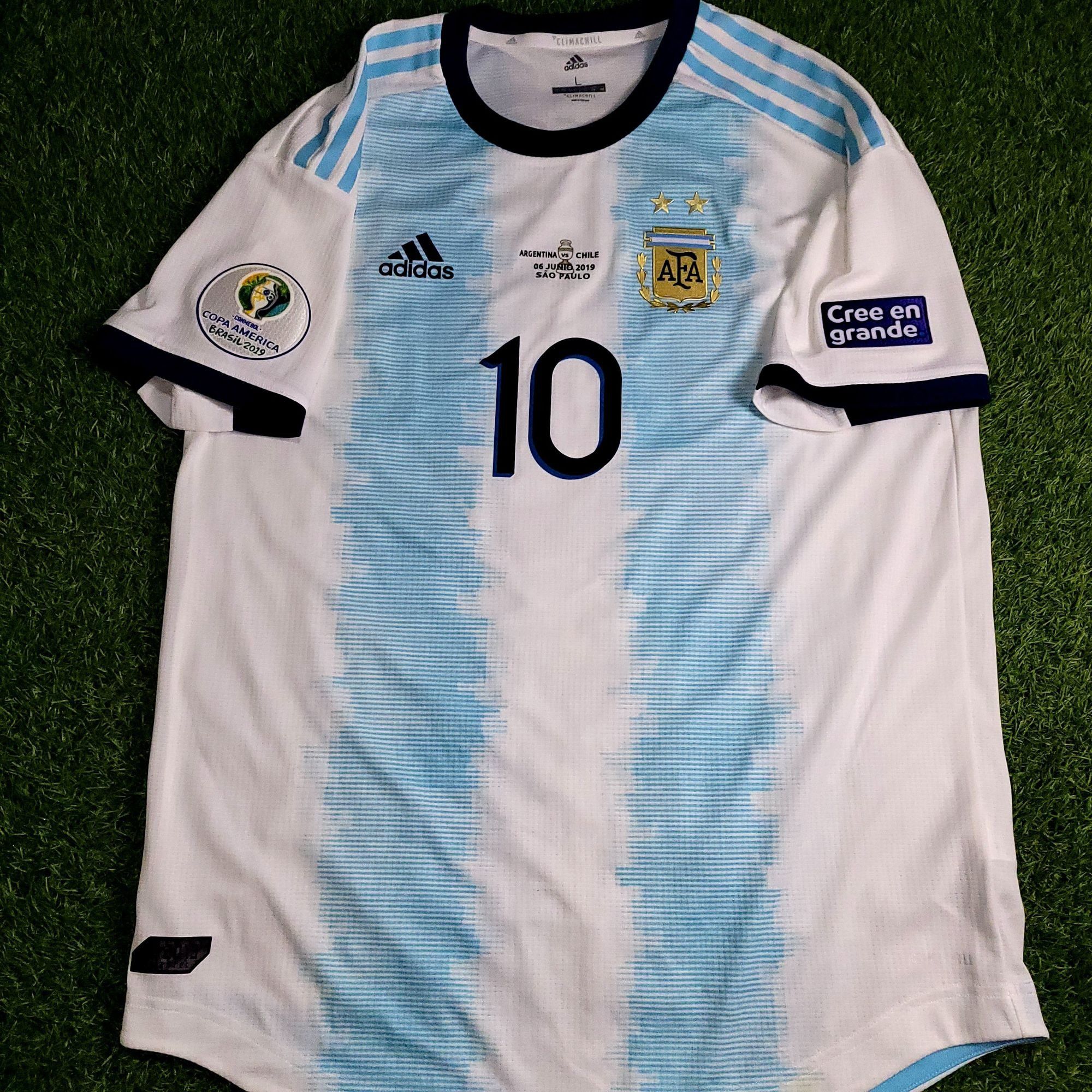 Adidas Messi Argentina 2019 COPA AMERICA PLAYER ISSUE Soccer Jersey Size US L / EU 52-54 / 3 - 1 Thumbnail