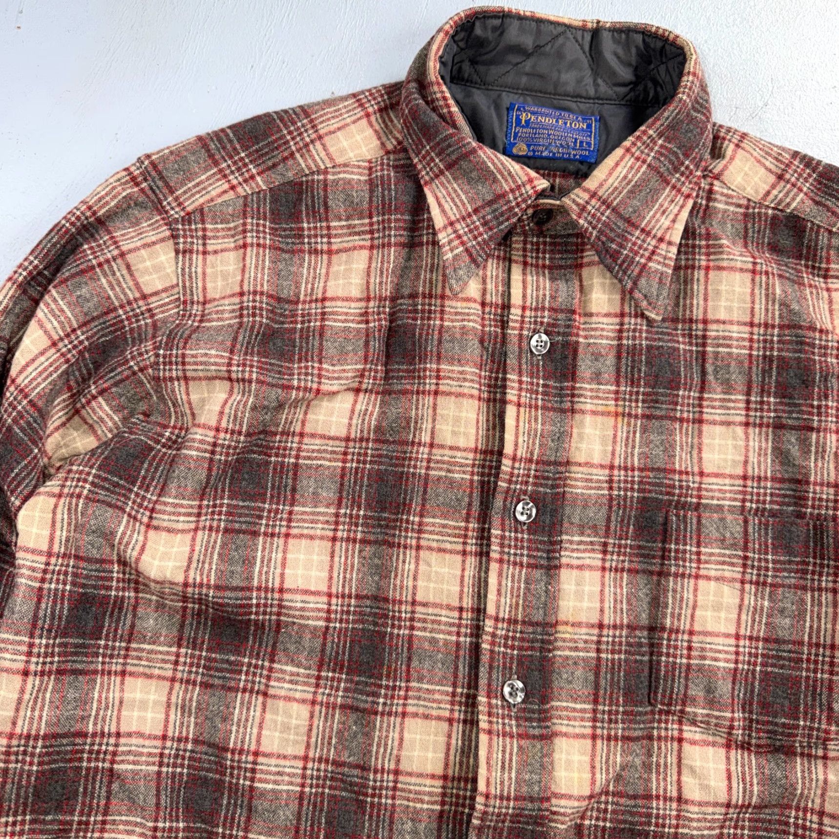 Pendleton VINTAGE Pendleton Shirt Mens L Red Wool Flannel Button-Up Collared 60s 70s Preppy Outdoors Vintage Size US L / EU 52-54 / 3 - 2 Thumbnail