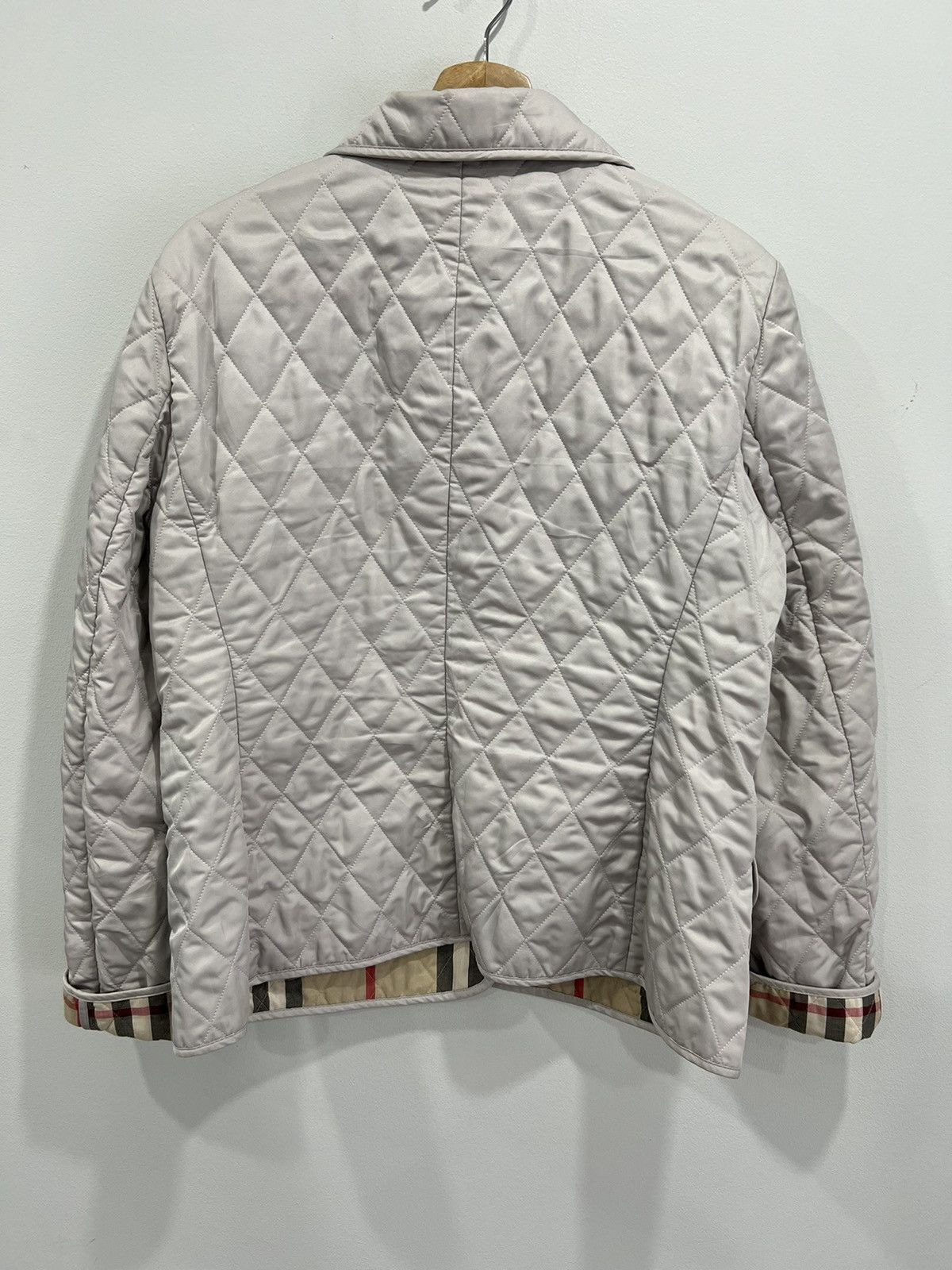 Burberry Womens Burberry Brit Diamond Quilted Jacket Nova Check Size L / US 10 / IT 46 - 3 Thumbnail