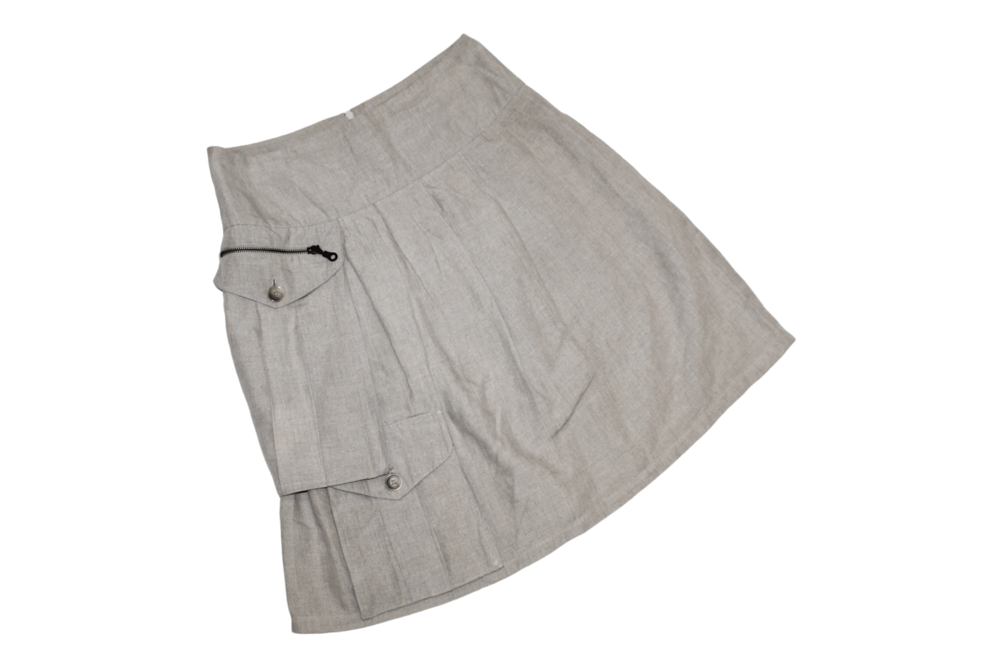 Ivan Grundahl Ivan Grundahl Linen Pleated Cargo Patch Pockets Skirt Size 32" / US 10 / IT 46 - 5 Thumbnail