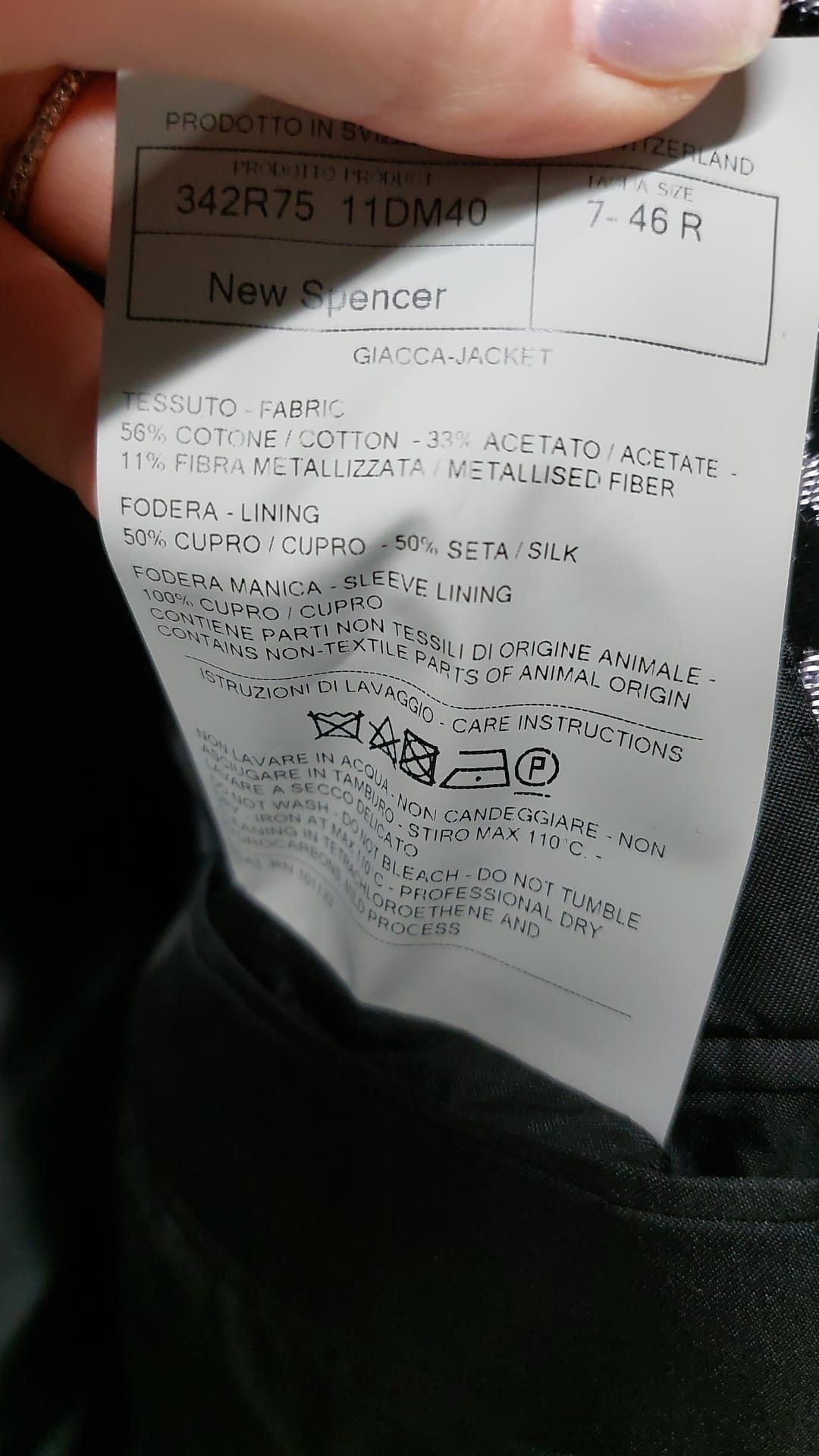 Tom Ford o1loc1c0824 11DM40SZ New Spencer Jacket in Black Silver Size US S / EU 44-46 / 1 - 3 Thumbnail