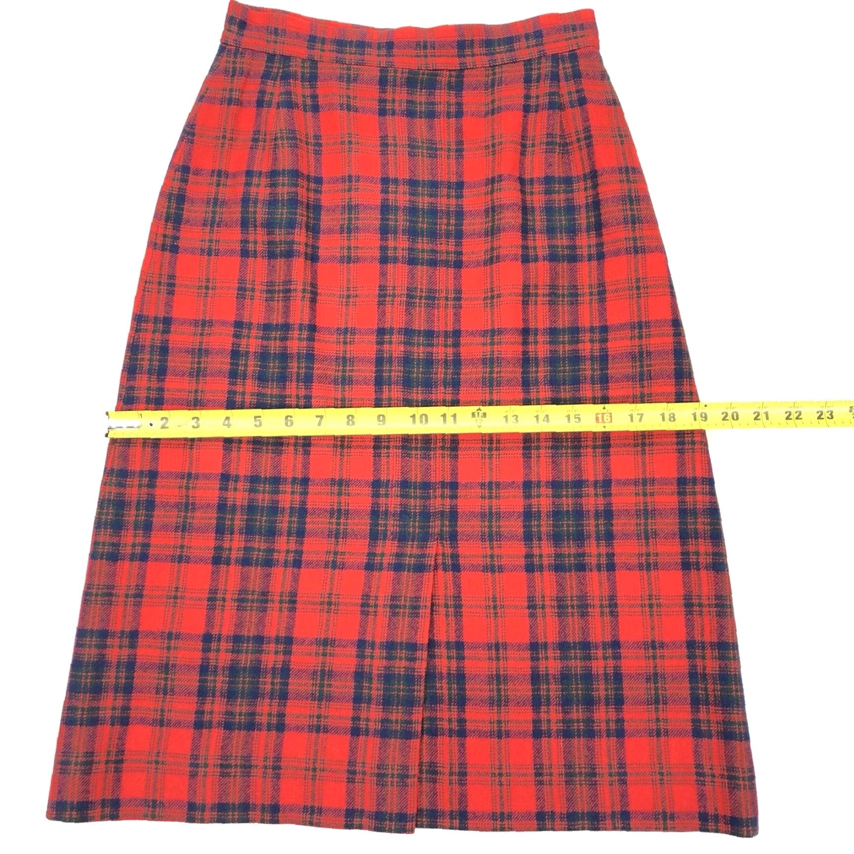 VINTAGE Pendleton Skirt Women Long Wool Flannel Red Blue Tartan Plaid Size 10