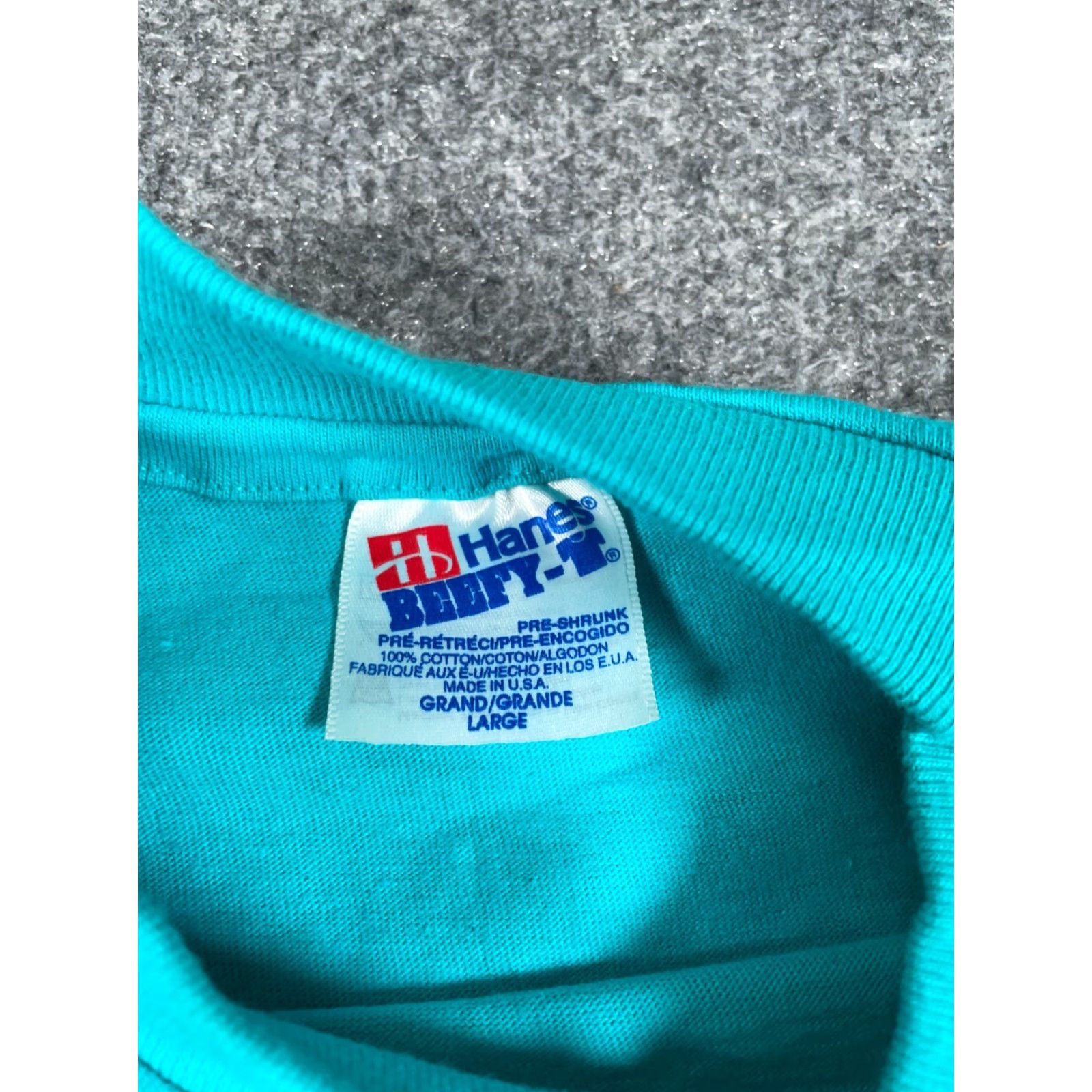 Hanes VINTAGE Hanes Beefy-T T-Shirt Phoenix International Raceway Blue Short Sleeve Crew Neck Adult Large Regular 90s Embroidered Logo Men's USA Size US L / EU 52-54 / 3 - 3 Thumbnail