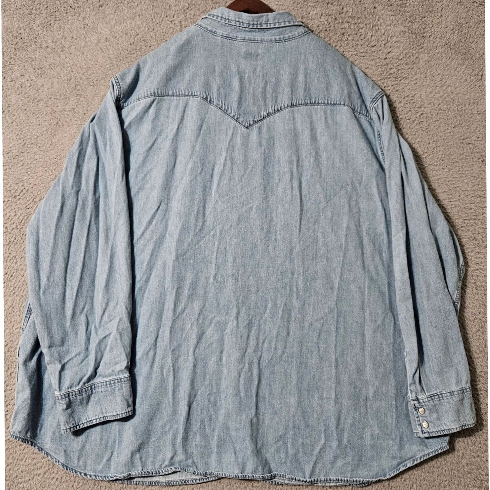 Levi's Levi's Mens Western Shirt Blue 4XL Long Sleeve Pearl Snap Button Size US XXL / EU 58 / 5 - 3 Thumbnail