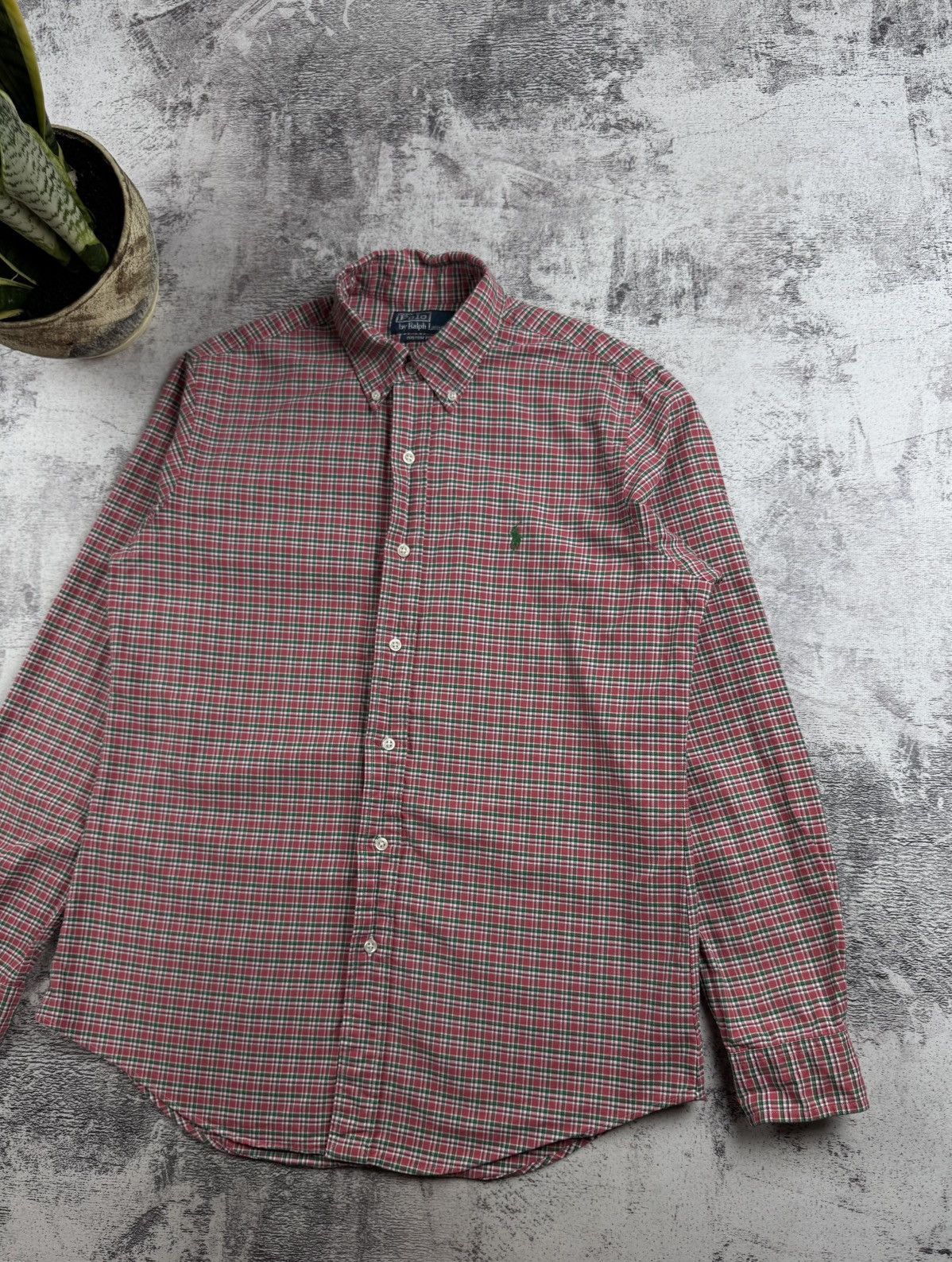 Polo Ralph Lauren Polo Ralph Lauren Custom Fit Plaid Medium Button Stretch Oxford LongSleeve Shirt Size US M / EU 48-50 / 2 - 3 Thumbnail