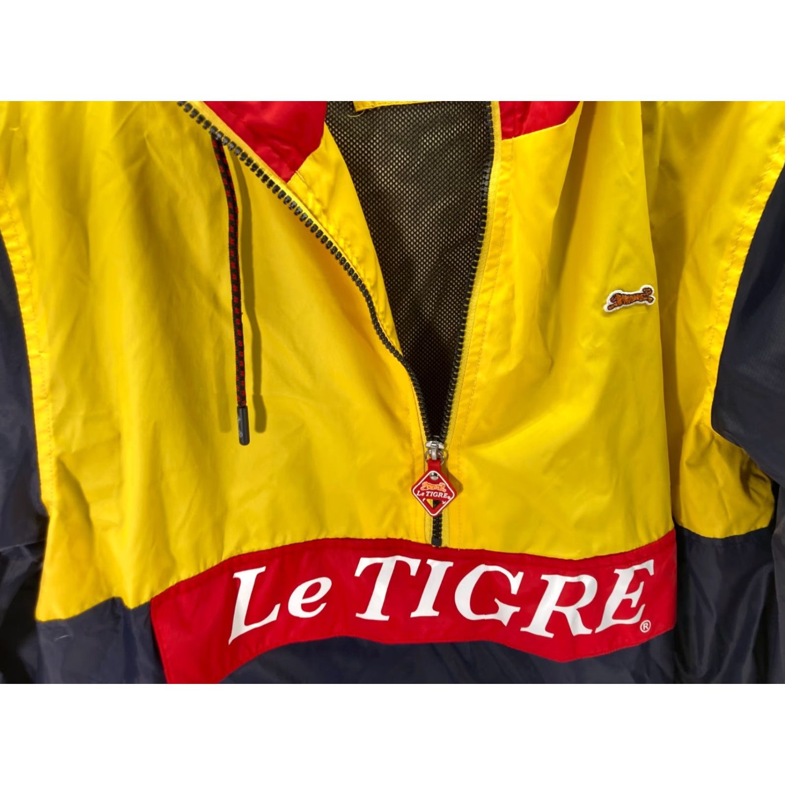 Logo 7 Le Tigre Windbreaker Jacket Mens L Multicolor Hooded 1/2 Zip Logo Long Sleeve Size US L / EU 52-54 / 3 - 5 Thumbnail