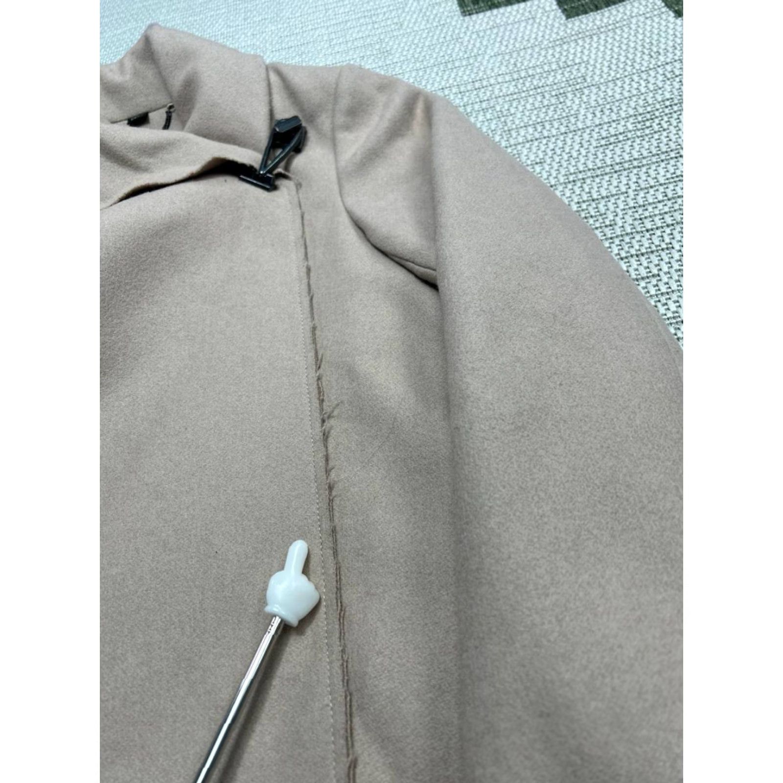 Allsaints AllSaints Overcoat Womens 2 Wool Brown Solid Mid-Length 3/4 Sleeve Button Pockets Casual Winter Fall Spring Regular Coat Mens Size XS / US 0-2 / IT 36-38 - 7 Thumbnail