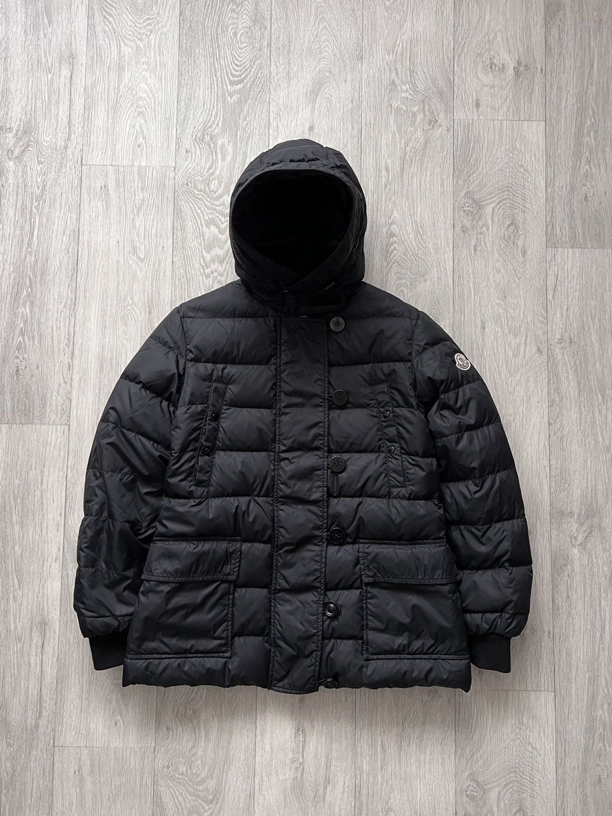 image of Moncler Mess Puffer Jacket in Black, Women's (Size Small)