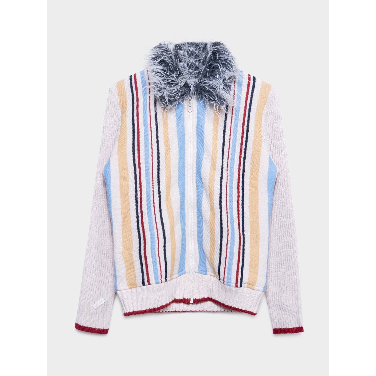 Dior 90s Striped Fur Collar Shirt Size US S / EU 44-46 / 1 - 1 Thumbnail