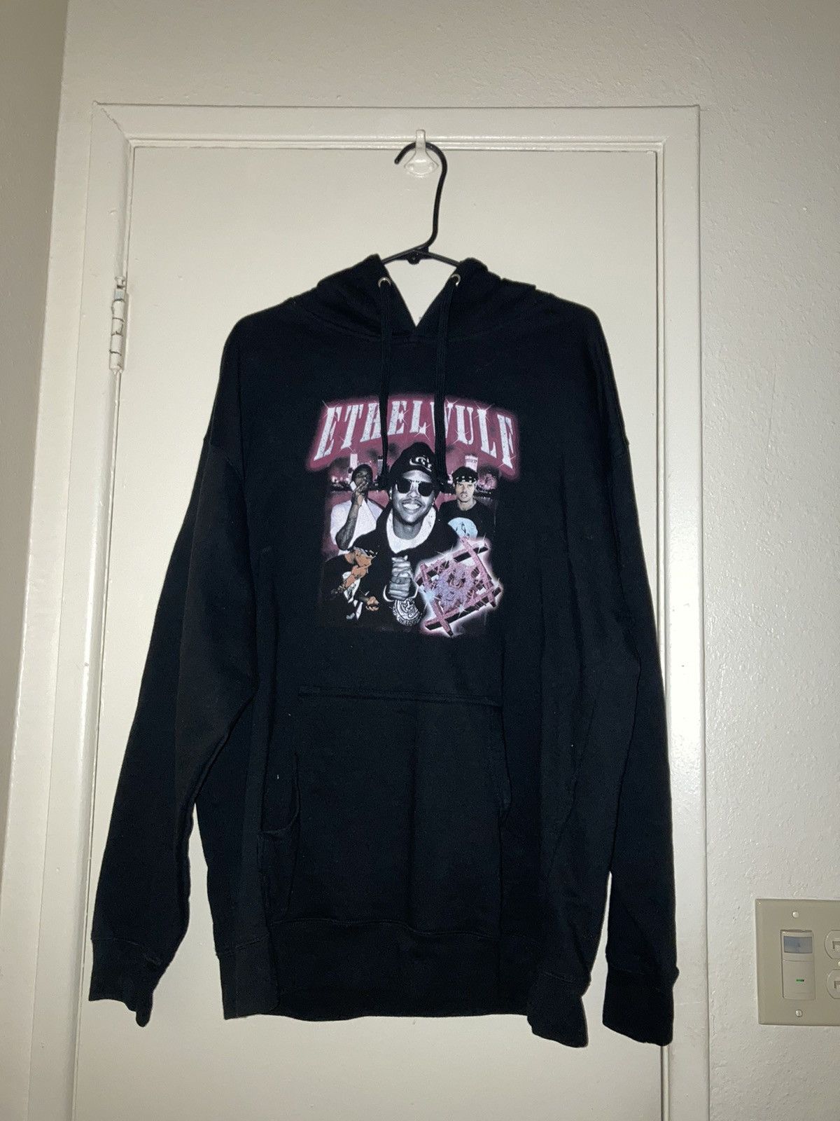 image of Vintage x Xavier Wulf Hollow Squad Xavier Wulf X Lil Pauer - Ethelwulf Hoodie in Black (Size XL)