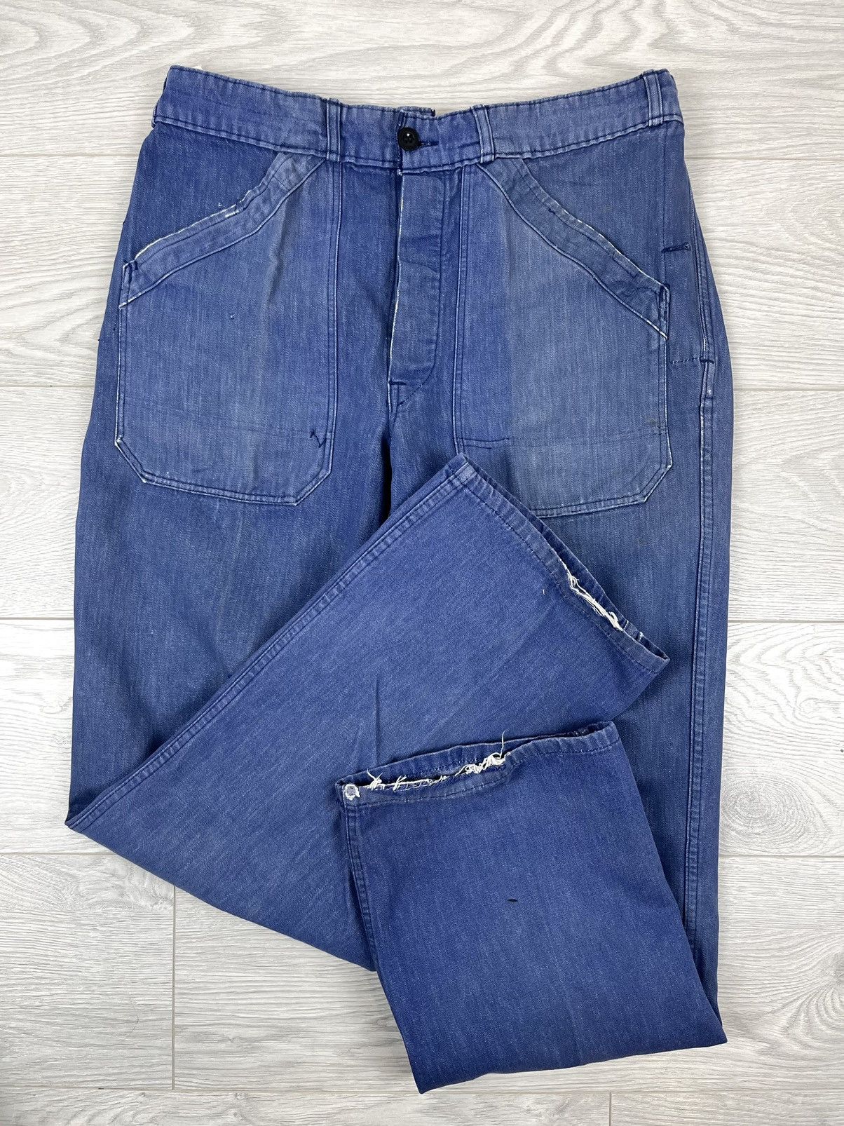 Japanese Brand × Le Laboureur × Vintage Le Laboureur Vintage Faded Blue French Work Pants Size US 34 / EU 50 - 7 Thumbnail