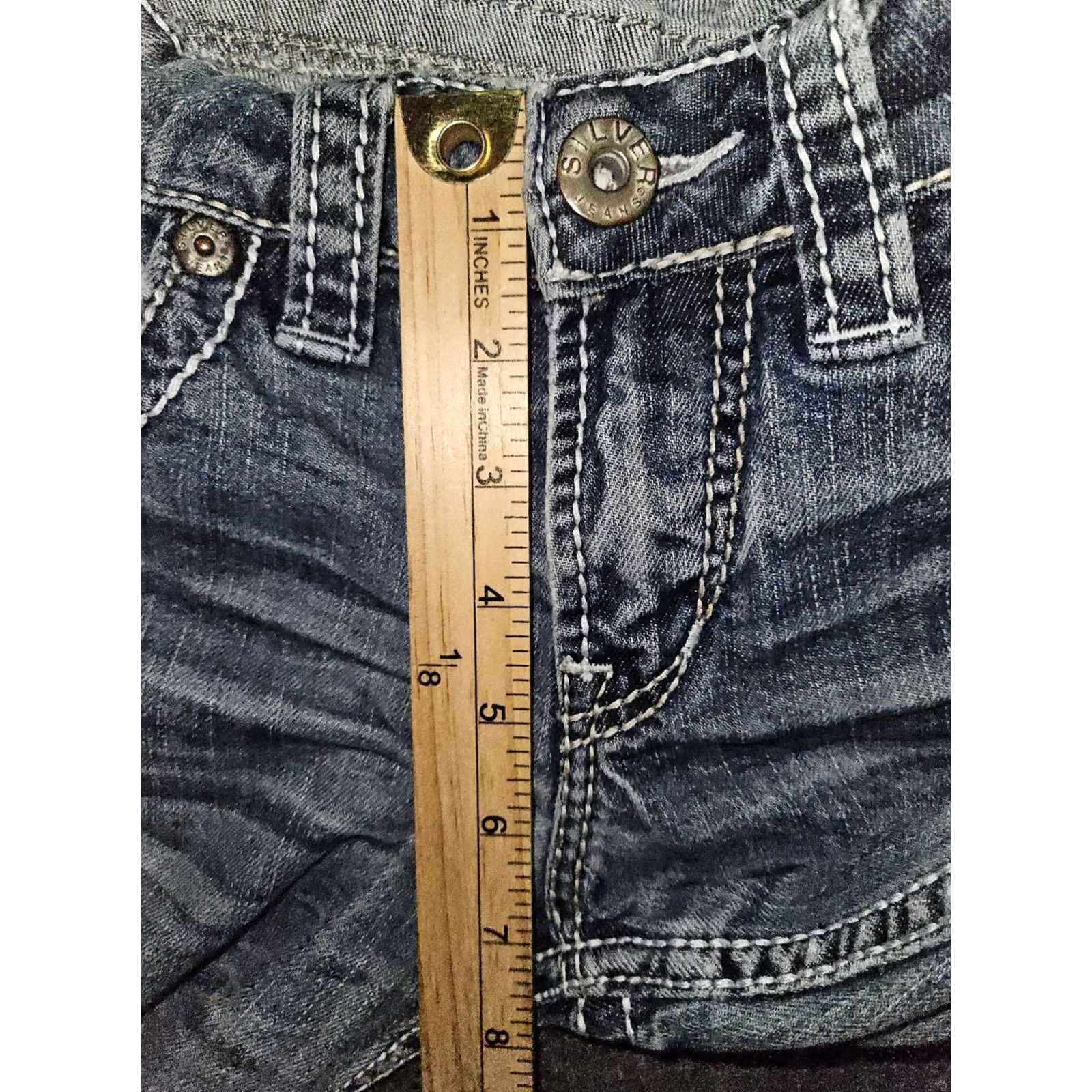 Silver Jeans Co. VINTAGE Silver Eden Flare Jeans Women's 28 Regular Blue Embroidered 90s Preppy Denim Flared Mens Girls Size 28" / US 6 / IT 42 - 5 Thumbnail