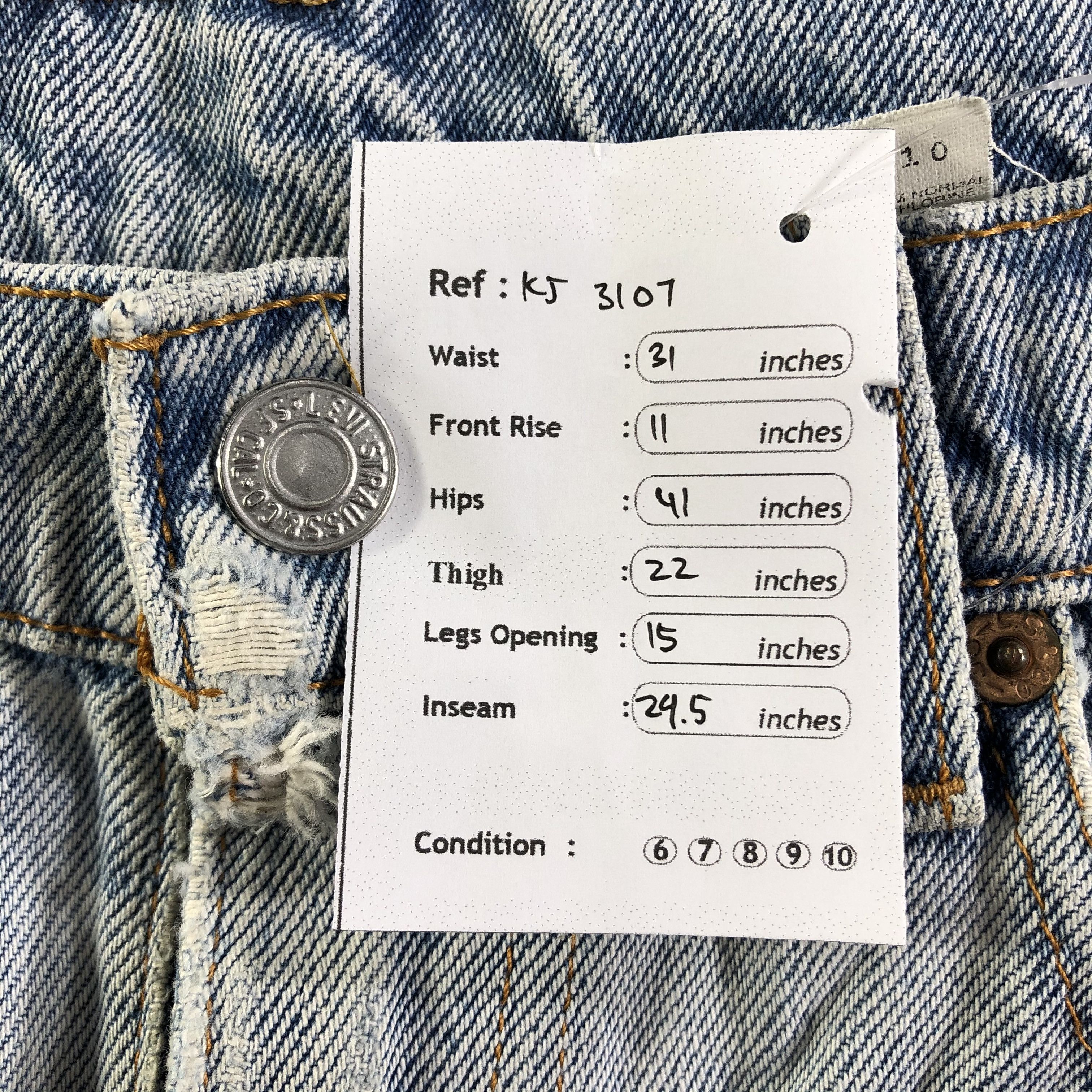 Levi's Vintage 90s Levis 505 Jeans Light Wash Denim KJ3107 Size US 30 / EU 46 - 12 Thumbnail