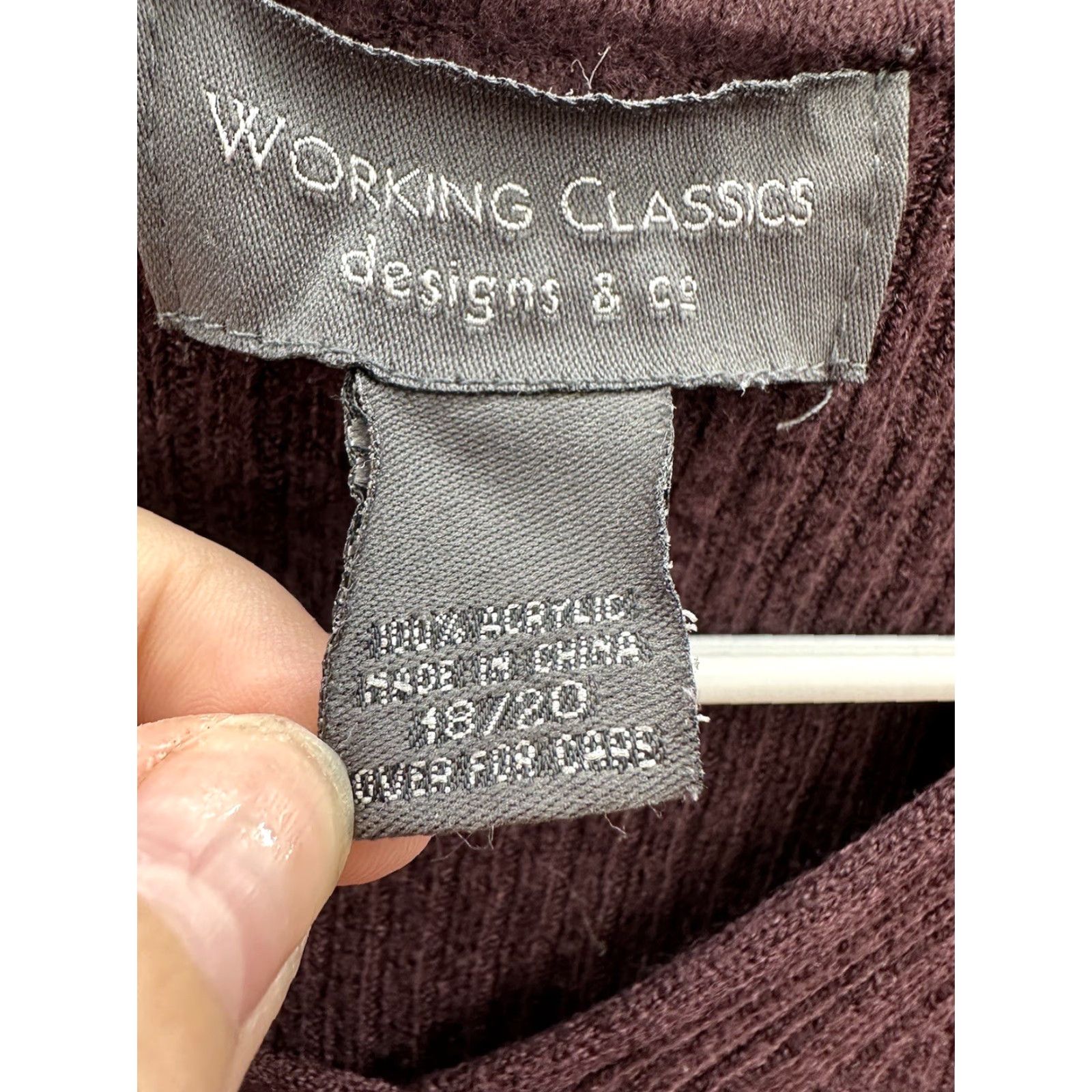 CO Working Class Designs & Co Womens Sweater Size 18/20 Purple Long Sleeve V-Neck Pullover Shirt Women Size XXL / US 16-18 / IT 52-54 - 5 Thumbnail