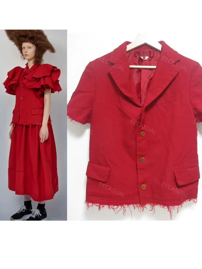 Comme des Garcons CDG comcom Red Short-Sleeve Blazer - dmc Size US S / EU 44-46 / 1 - 1 Thumbnail