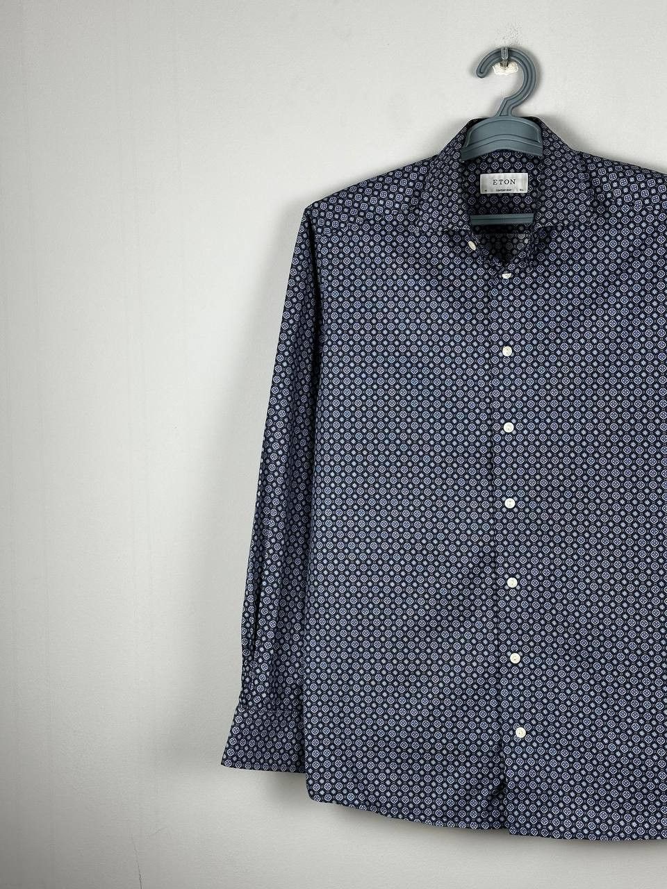 Eton Eton Luxury Printed Navy Shirt Size L Size US L / EU 52-54 / 3 - 3 Thumbnail