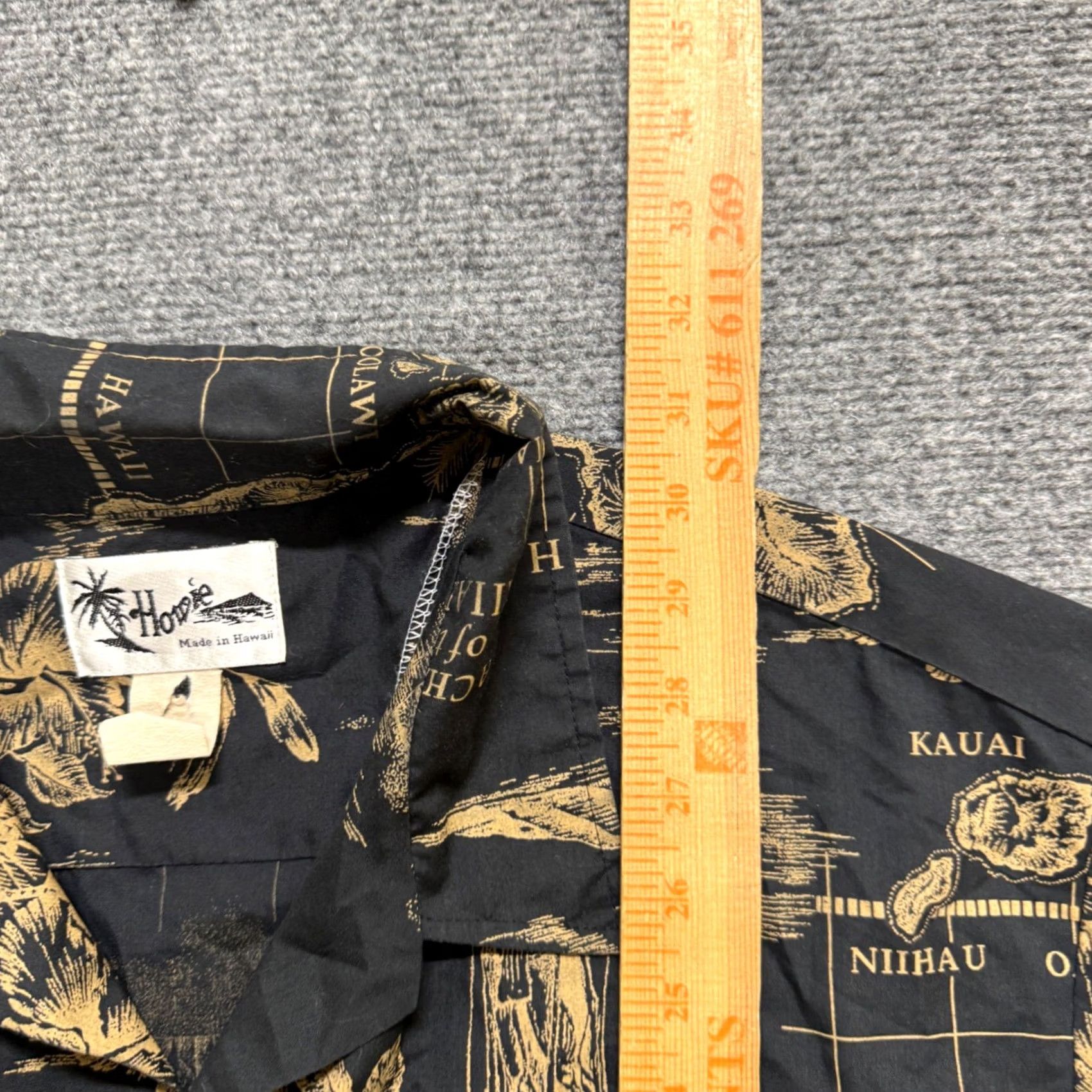 Vintage VTG HOWIE Shirt Mens L Black Hawaiian Chart of Isles Made In Hawaii Camp Resort Mens L Black Hawaiian Chart of Isles Size US L / EU 52-54 / 3 - 4 Thumbnail