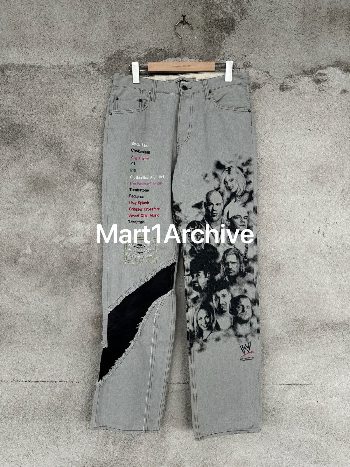 PPFM PPFM WWE 05SS Chinese character“技”Leather Jeans Size US 33 - 1 Thumbnail