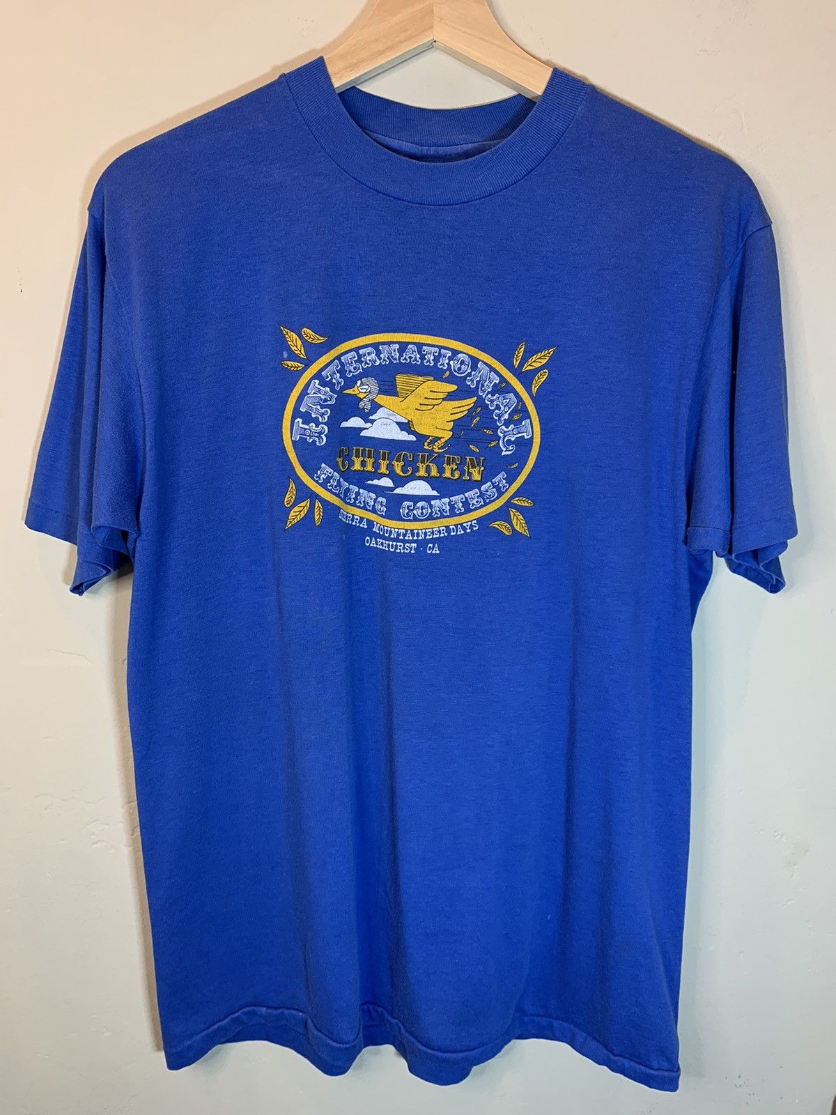Vintage RARE Vintage 80’s International Chicken Flying Contest Shirt Size US L / EU 52-54 / 3 - 1 Thumbnail