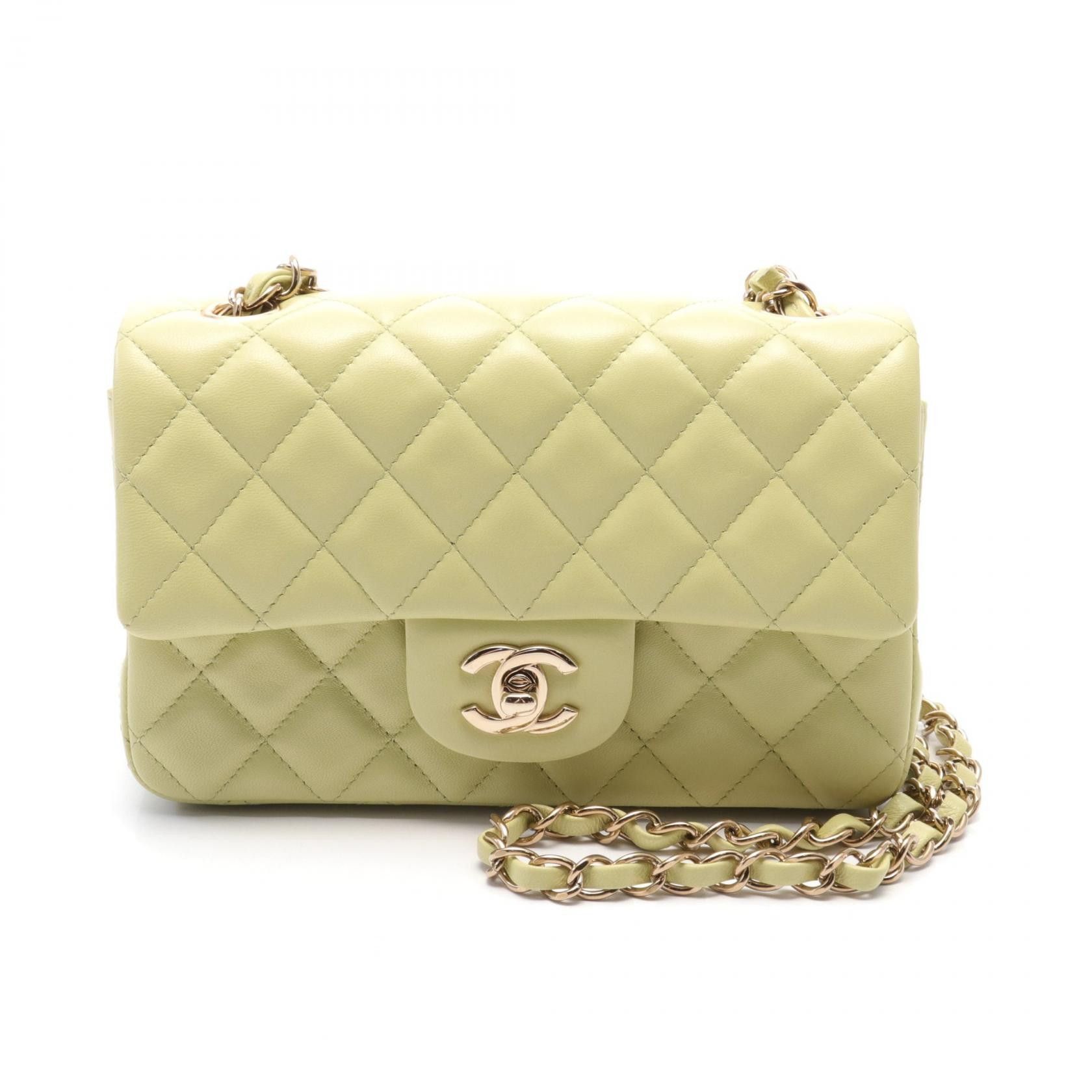 Chanel Chanel Mini Matelasse 20 Leather Shoulder Bag Leather Shoulder Bag A69900 in Yellow, Women's