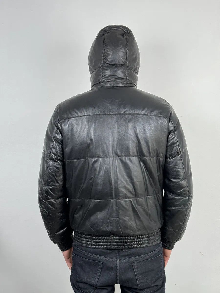 Prada 2000s Prada Hooded Black Leather Bomber Puffer Jacket Size US M / EU 48-50 / 2 - 4 Thumbnail