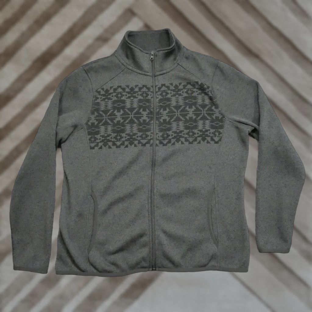 Eddie Bauer Eddie Bauer Jacket Womens XL Grey Full Zip Fair Isle Print Fleece Size XL / US 12-14 / IT 48-50 - 1 Thumbnail