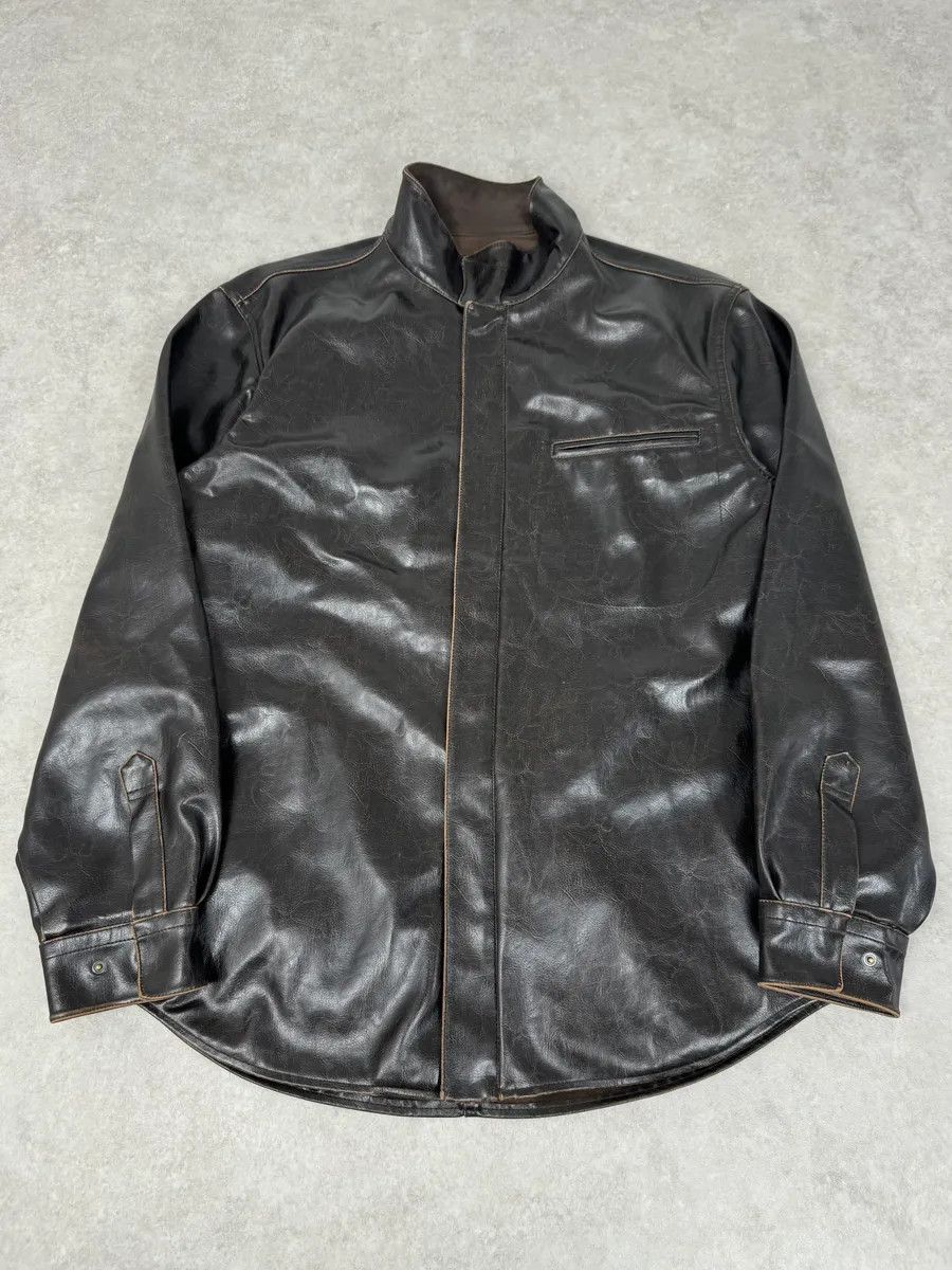 Armani 2000s Armani Collezioni Dark Brown Leather Premium Jacket Size US L / EU 52-54 / 3 - 4 Thumbnail