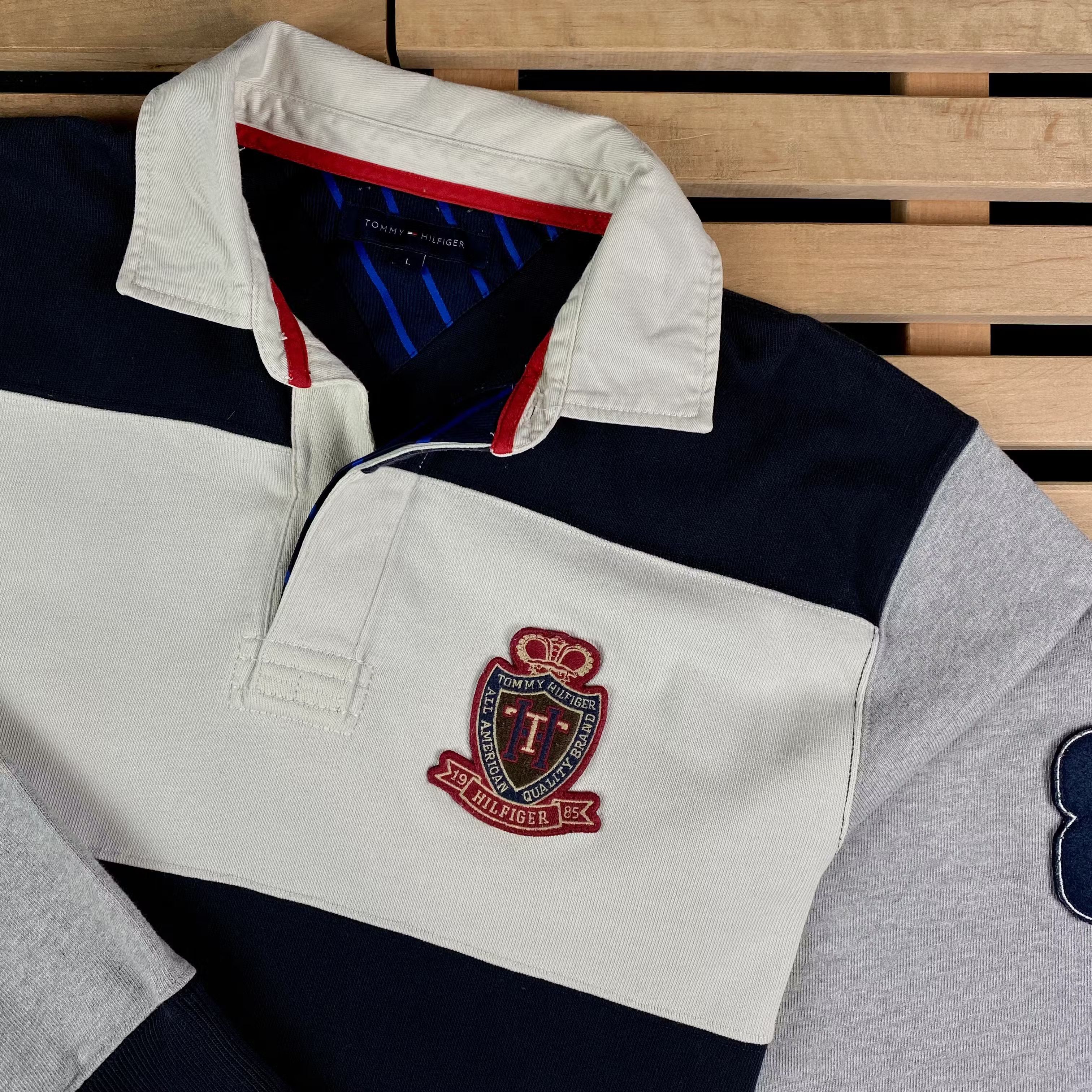 Tommy Hilfiger × Vintage Mens Rugby Sweatshirt Tommy Hilfiger Vintage Size Size US L / EU 52-54 / 3 - 2 Thumbnail