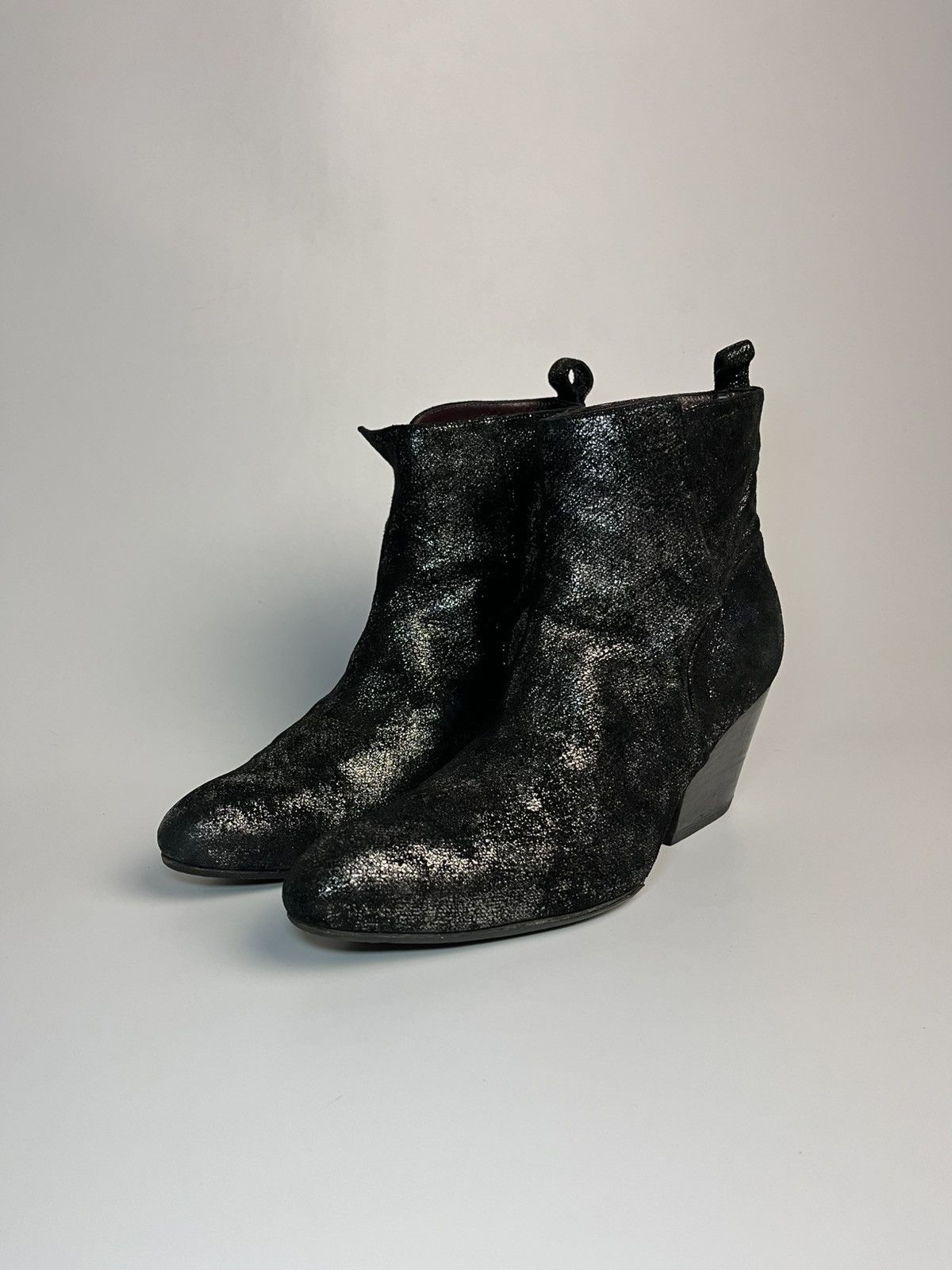 Vivienne Westwood Vivienne Westwood Black Glitter Pointed Toe Ankle Boots Size US 6 / IT 36 - 2 Thumbnail