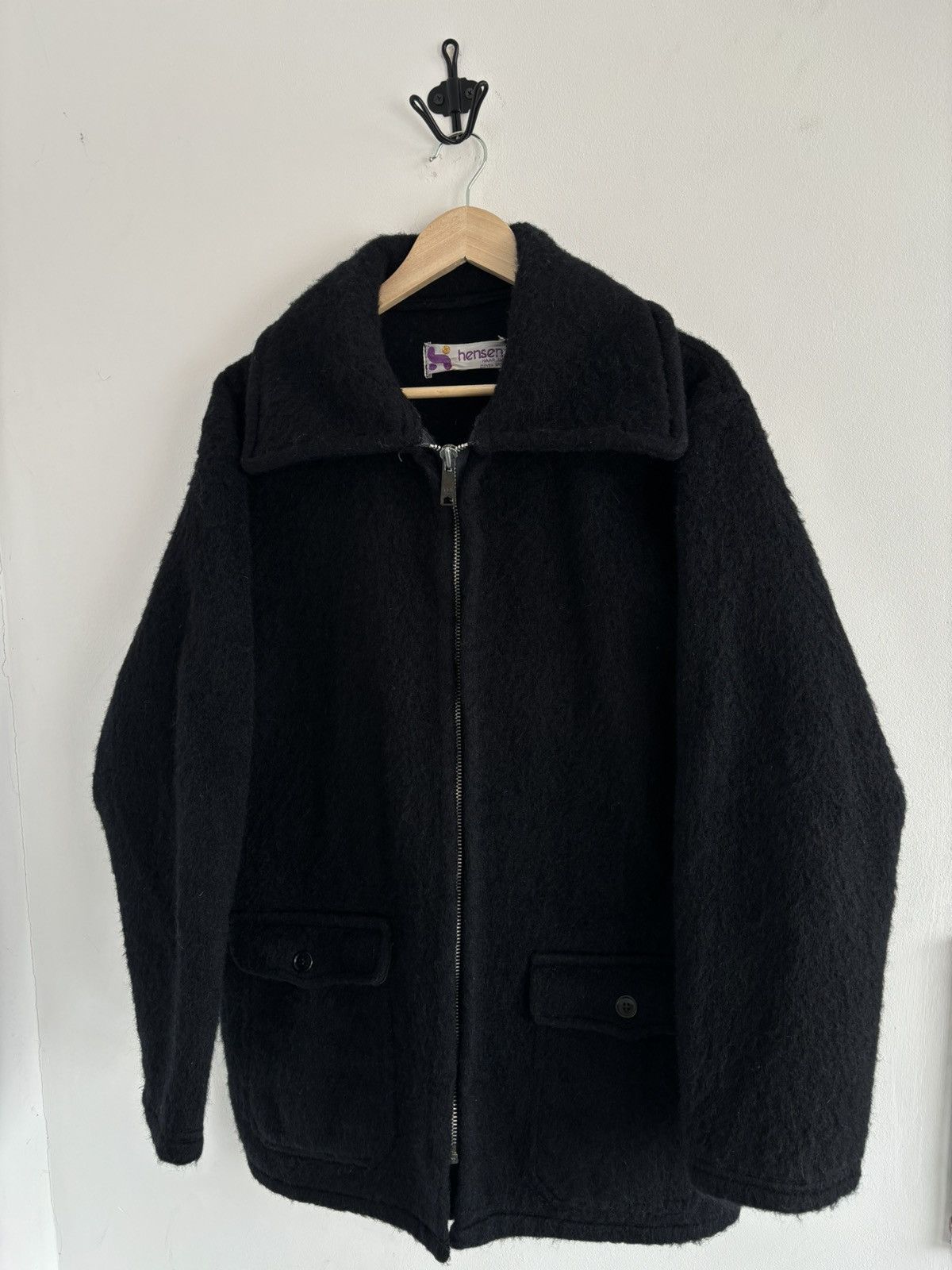 Acne Studios Vintage 80s Dutch Mohair Mens Black Coat Size US L / EU 52-54 / 3 - 1 Thumbnail