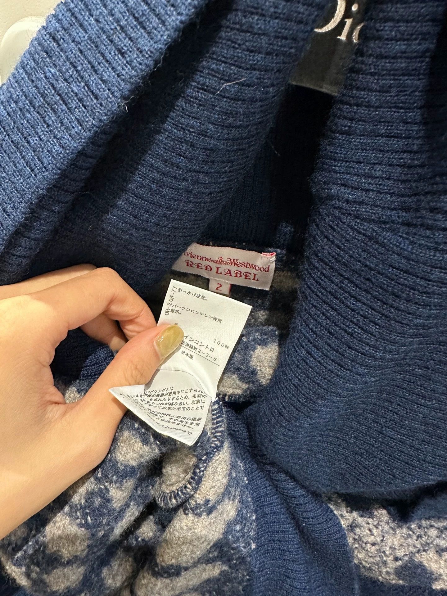 Vivienne Westwood VW Navy Irreg Sweater Off-shoulder/Turtleneck Size XS / US 0-2 / IT 36-38 - 5 Thumbnail