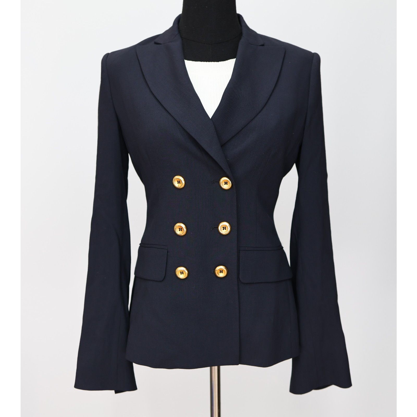 Bcbgmaxazria NWT BCBG MAXAZRIA Double Breasted Gold Buttons Blazer Sz XS Size XS / US 0-2 / IT 36-38 - 2 Thumbnail