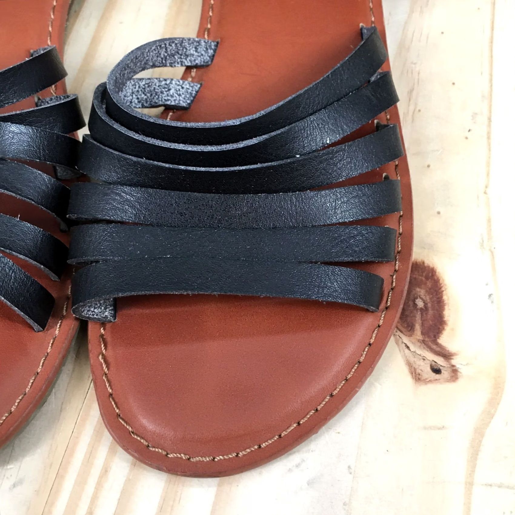American Eagle Outfitters American Eagle Outfitters Sandal Womens 6 Black Strappy Gladiator Open Toe Flats Size US 6 / IT 36 - 5 Thumbnail