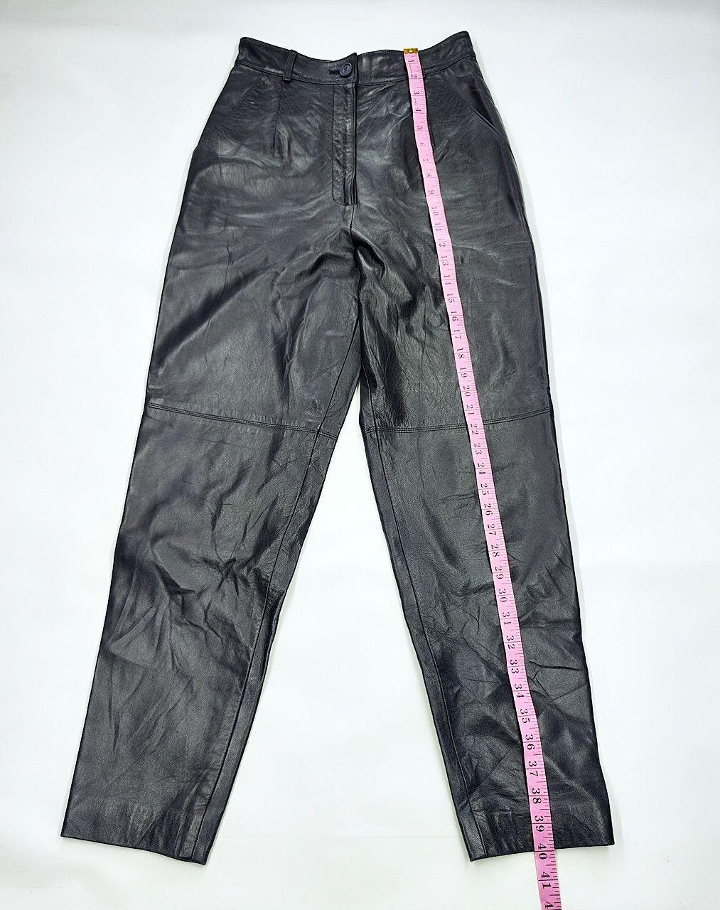 Genuine Leather MONDRIAN full leather black biker pant waist 27 inch Size 27" / US 4 / IT 40 - 4 Thumbnail
