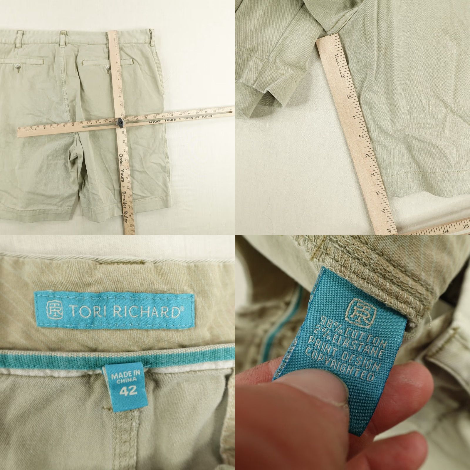 Tori Richard Tori Richard Shorts 42 Mens Khaki Beige Tan Chino Cotton Flex Lounge Beach Size US 42 / EU 58 - 8 Thumbnail