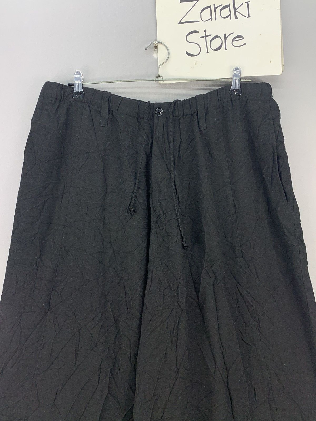 Designer × Yohji Yamamoto Yohji Yamamoto Pour Homme Drop Crotch Wrinkled Sarouel Pants Size US 36 / EU 52 - 5 Thumbnail