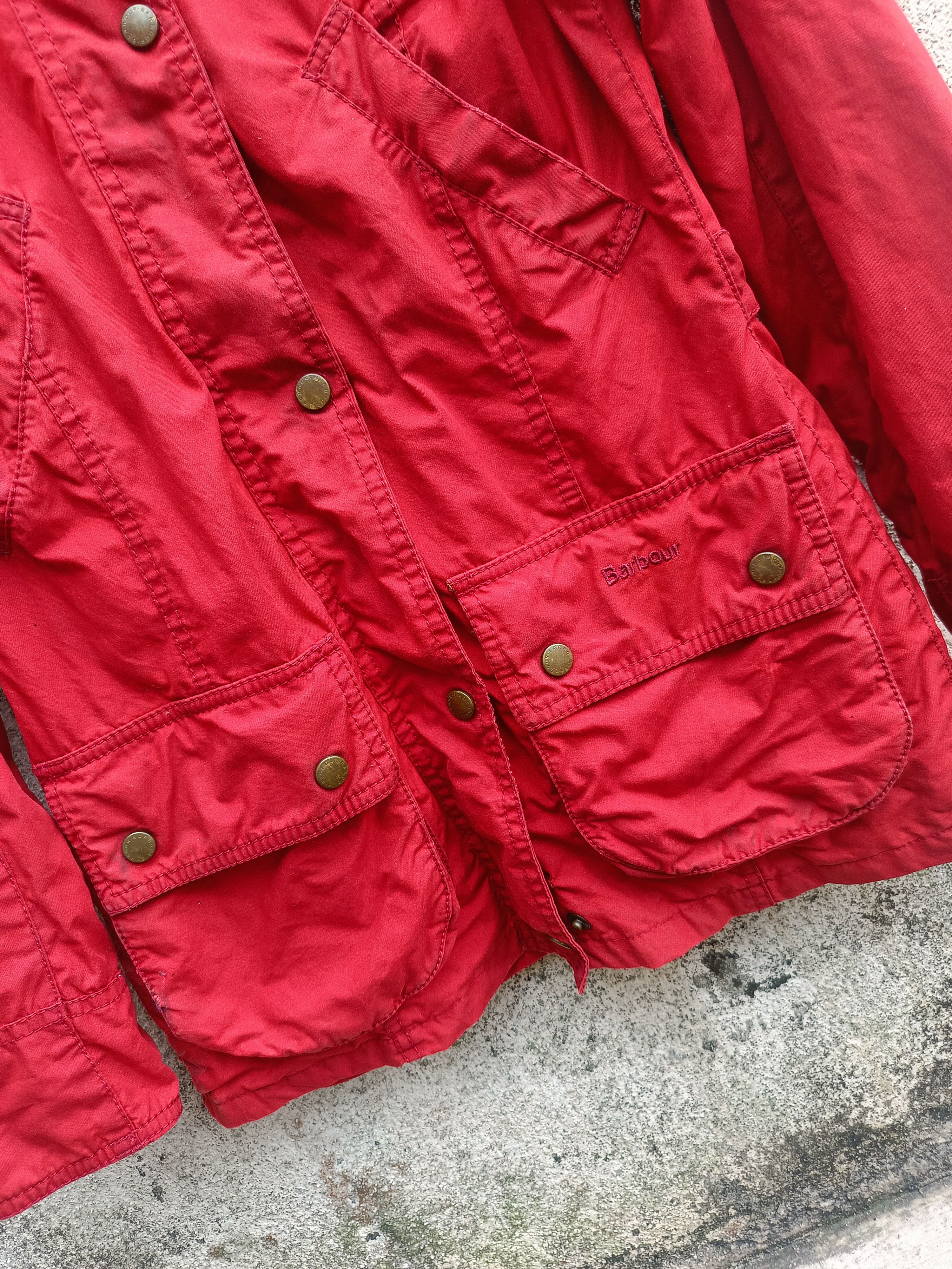 Barbour Barbour Beadnell Jacket Womens UK 8 Red Wax Coat Size S / US 4 / IT 40 - 3 Thumbnail