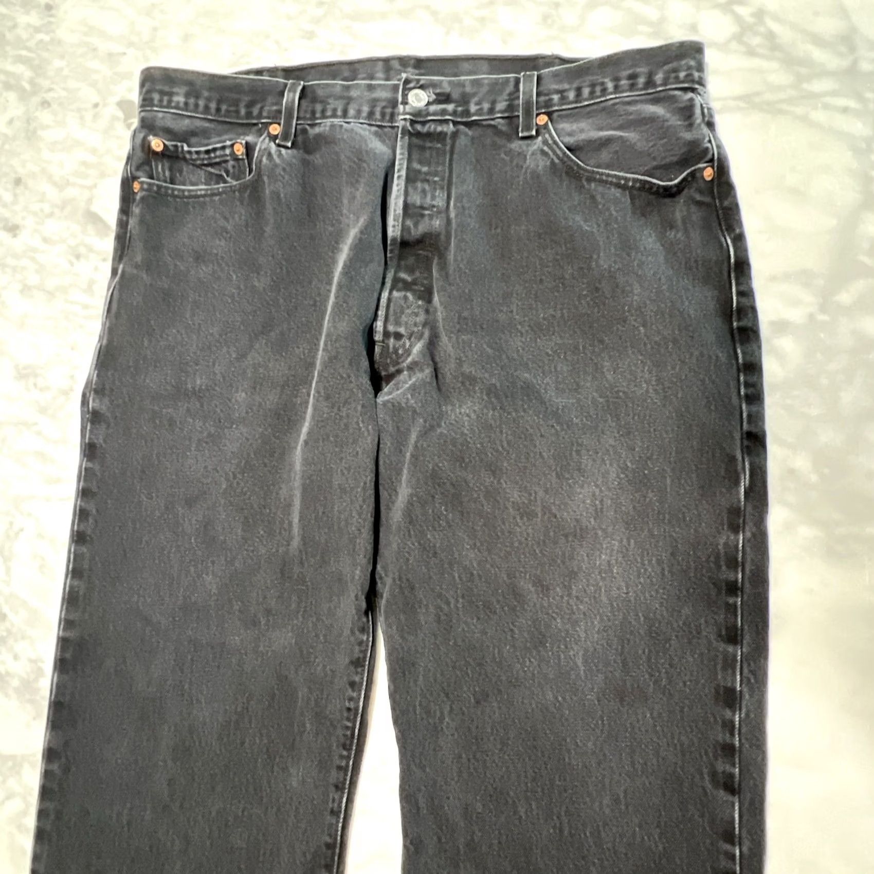 Levi's VINTAGE Levis 501 Jeans Mens 42x30 Black Straight Leg Button Fly Americana 90s Logo USA Mens Size US 42 / EU 58 - 5 Thumbnail