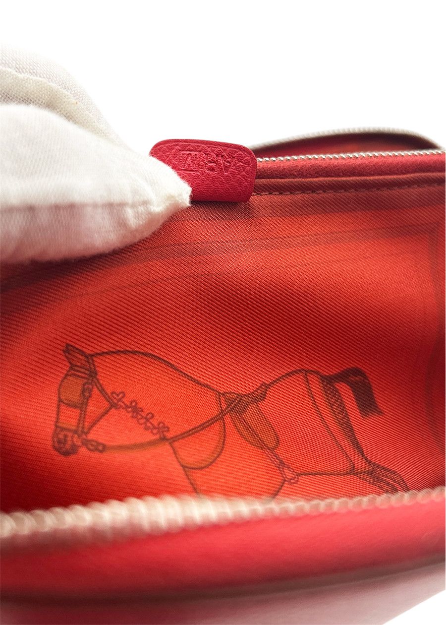 Hermes Hermès Long Leather Wallet Azap Silk in Round Zip Red Size ONE SIZE - 12 Thumbnail