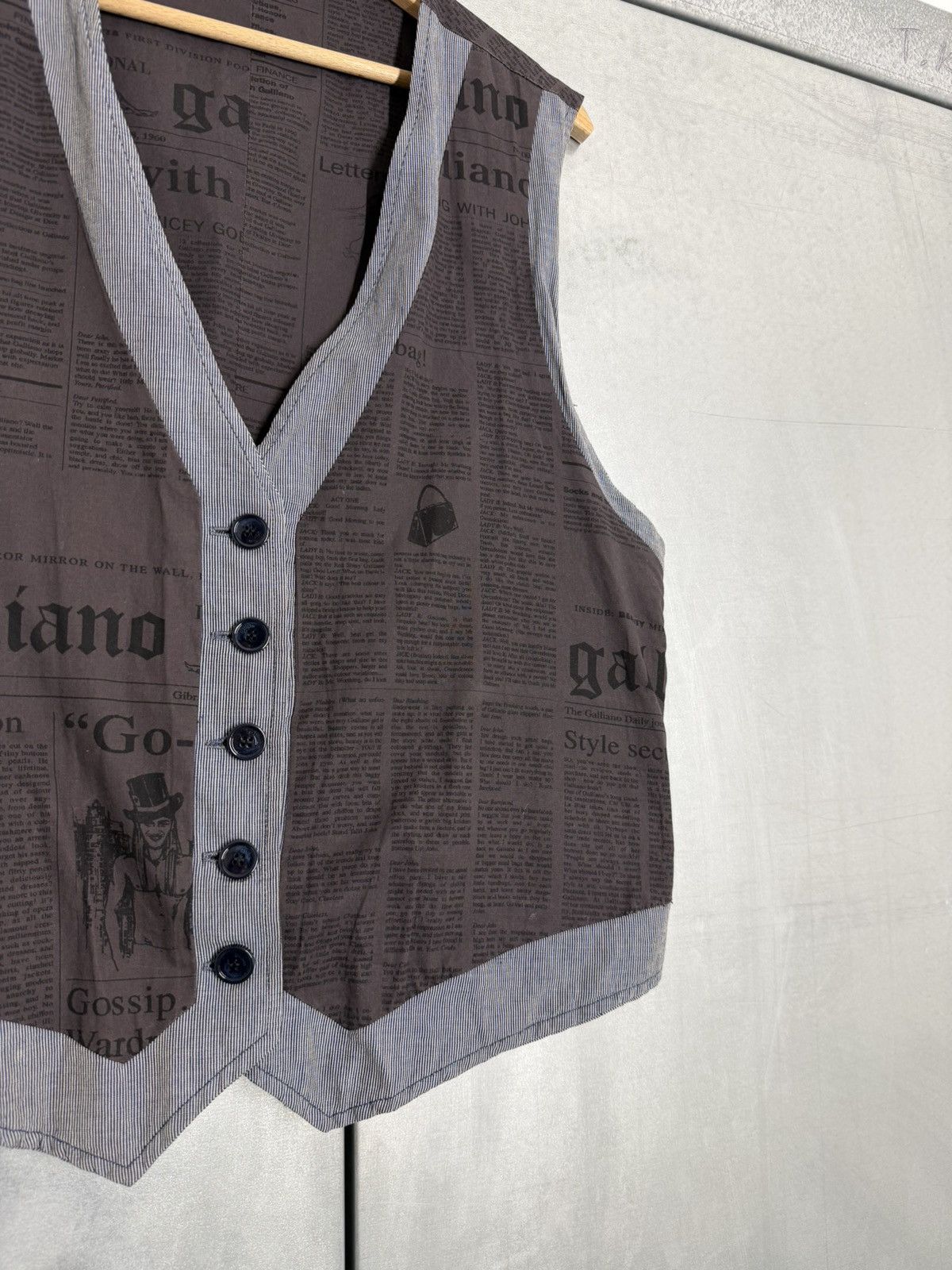 John Galliano Vintage 00s John Galliano Gazette Reversibel Vest Size US L / EU 52-54 / 3 - 5 Thumbnail