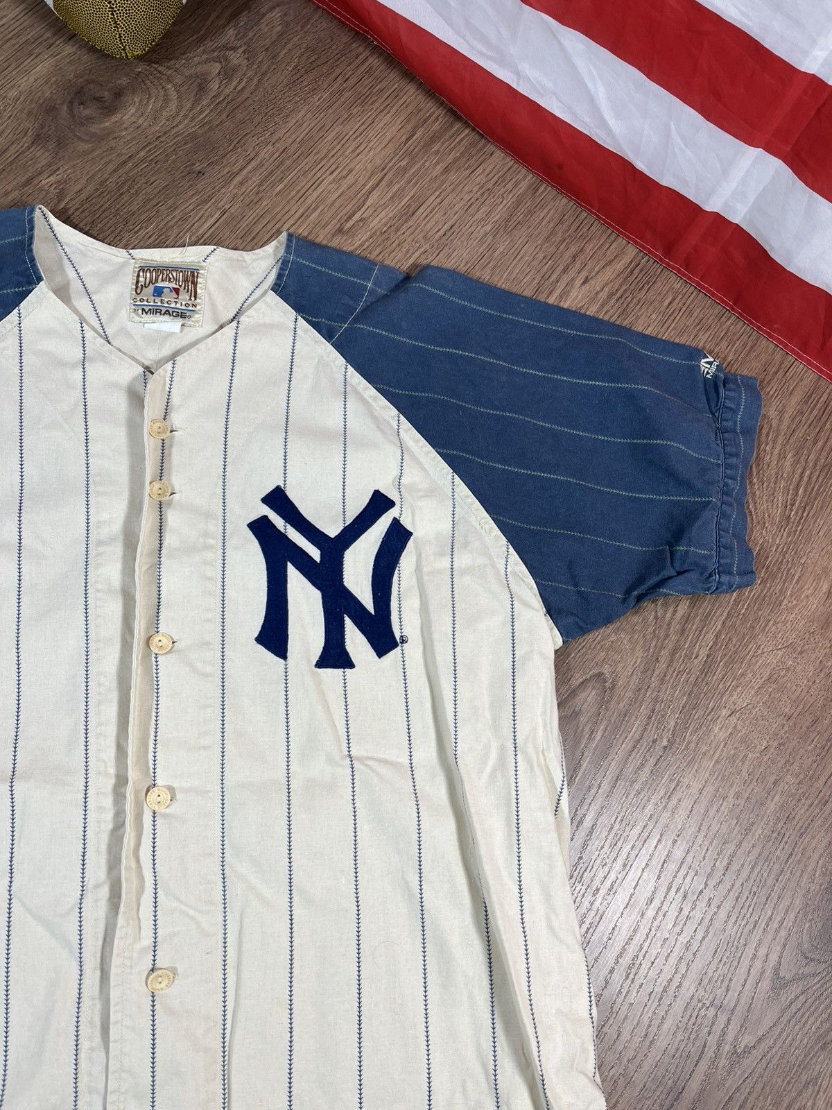 New York Yankees Vintage 90s Munson NY Yankees Jersey Size US XL / EU 56 / 4 - 4 Thumbnail